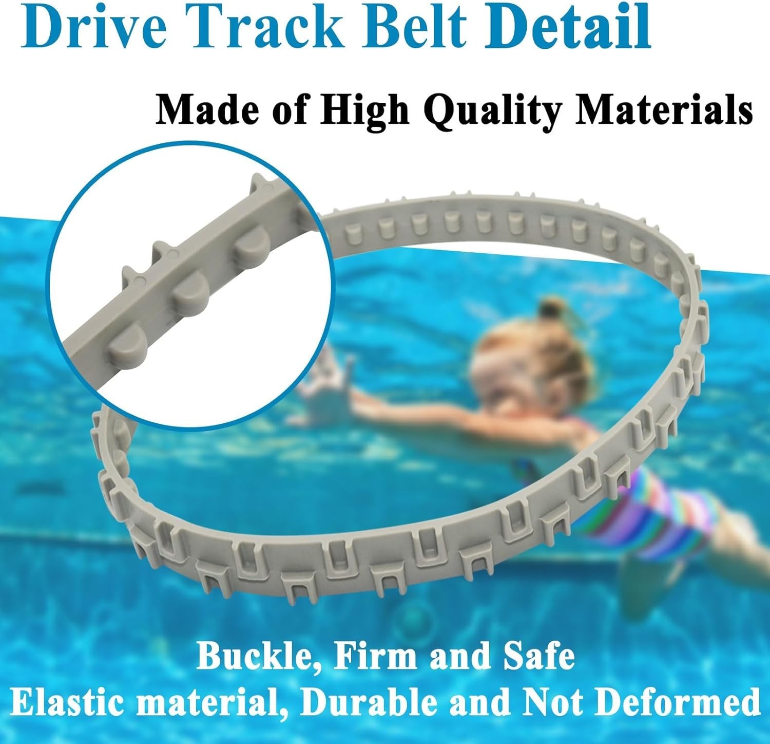 Drive Track Belt Replacement for SharkVac XL Robotic Pool and Spa Cleaners, Gray