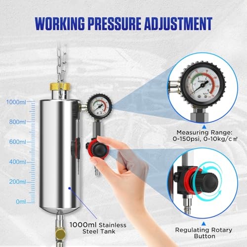 Fuel Injector Cleaner Kit 150PSI Automotive Fuel System Cleaning Kit for for