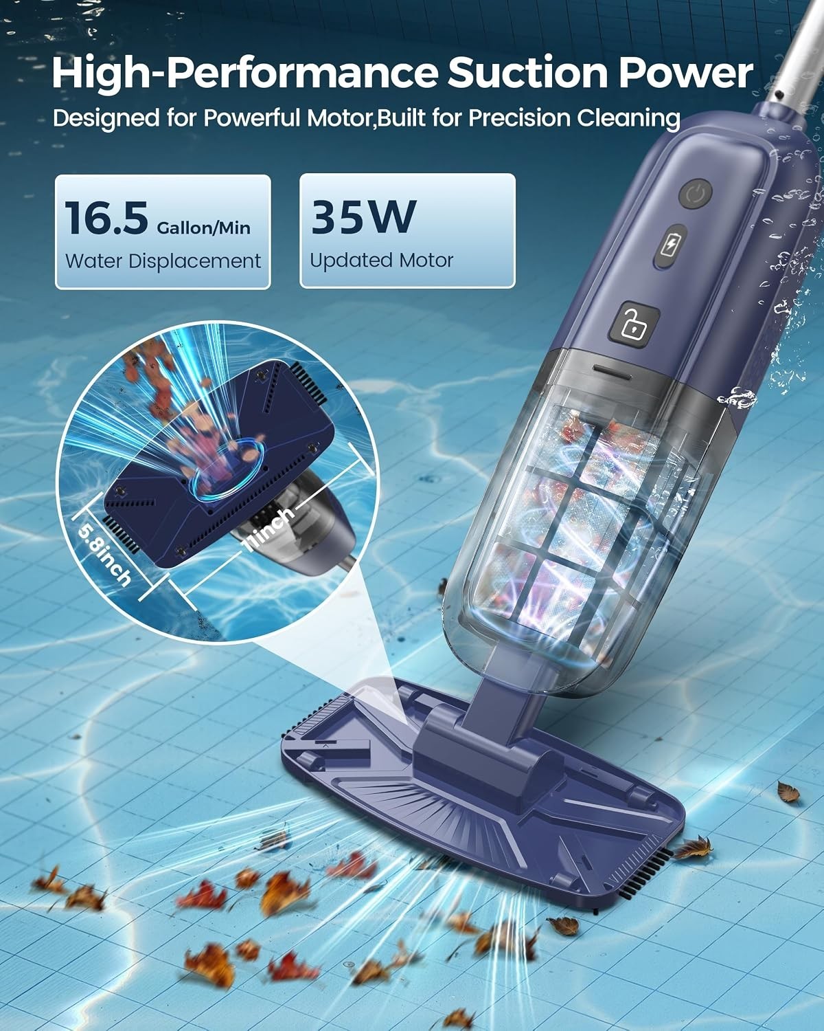 2026 Upgrade Cordless Handheld Pool Vacuum,Pool Vacuum for Above & Inground P…