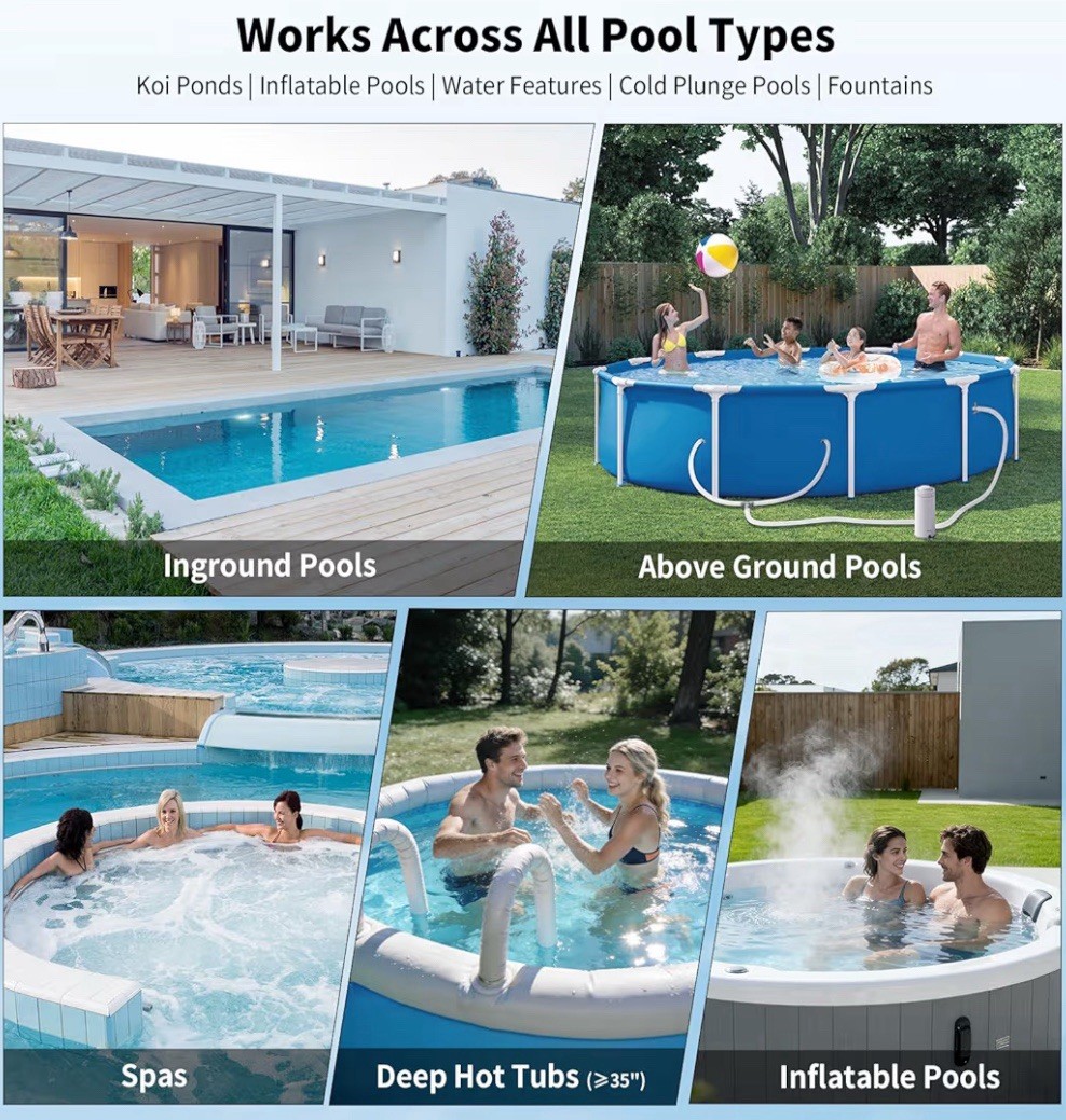 Swolace Cordless Pool Vacuum Cleaner 1427 GPH Rechargeable Above Ground Inground