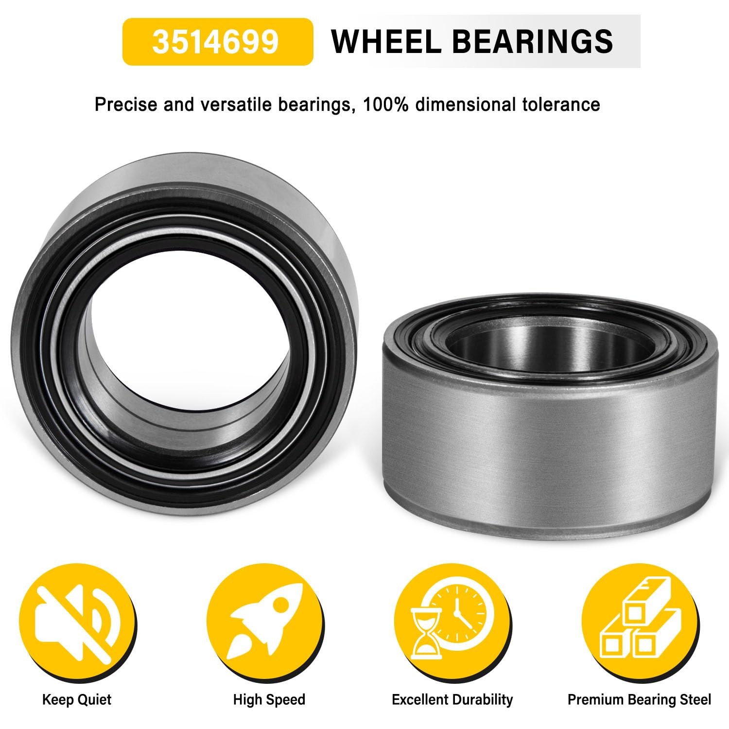 Front and Rear Wheel Bearings for Polaris RZR XP 900 1000 4 S