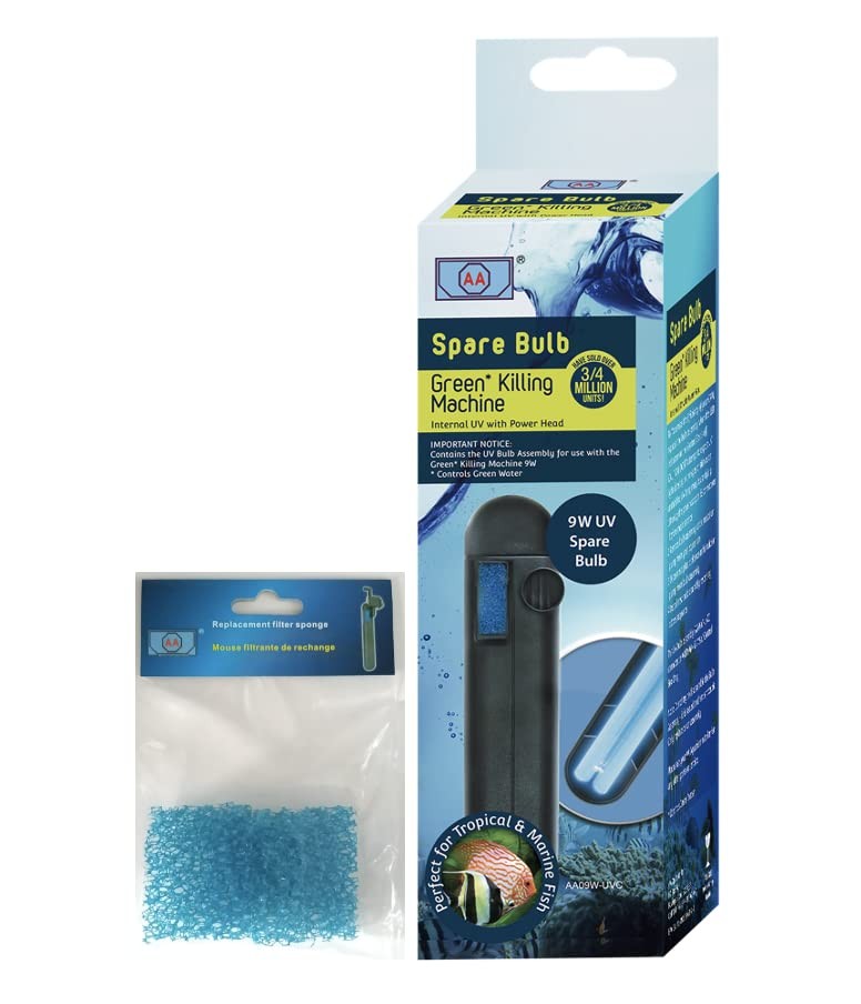 GKM9W Internal UV Spare Bulb with One Pack Replacement Sponge (2 Items)