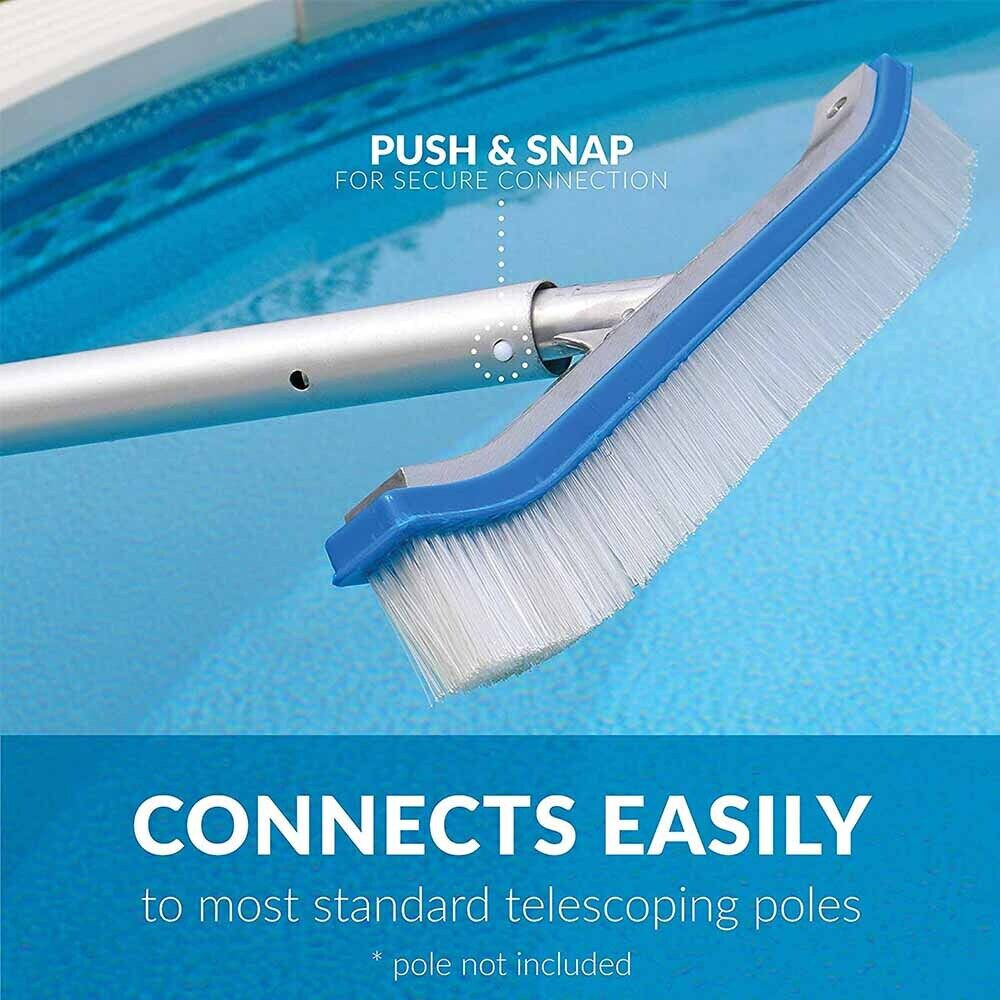 Swimming Pool Cleaning Tool Curved Edge Design Heavy Duty Wall Floor Brush Head