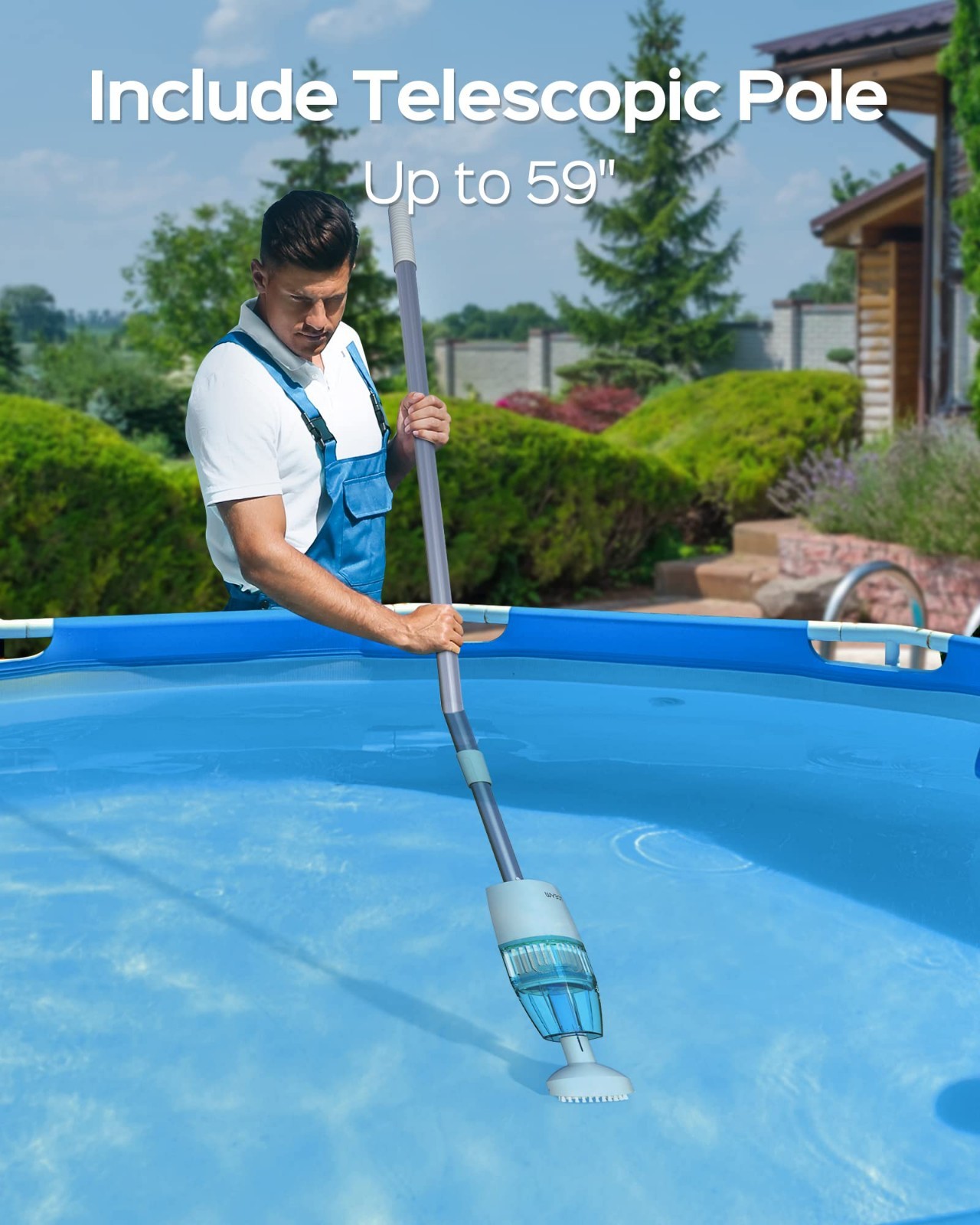 WYBOT Hyson 100 Handheld Pool Vacuum & Two Brush Heads For Small Pools & Hot Tub