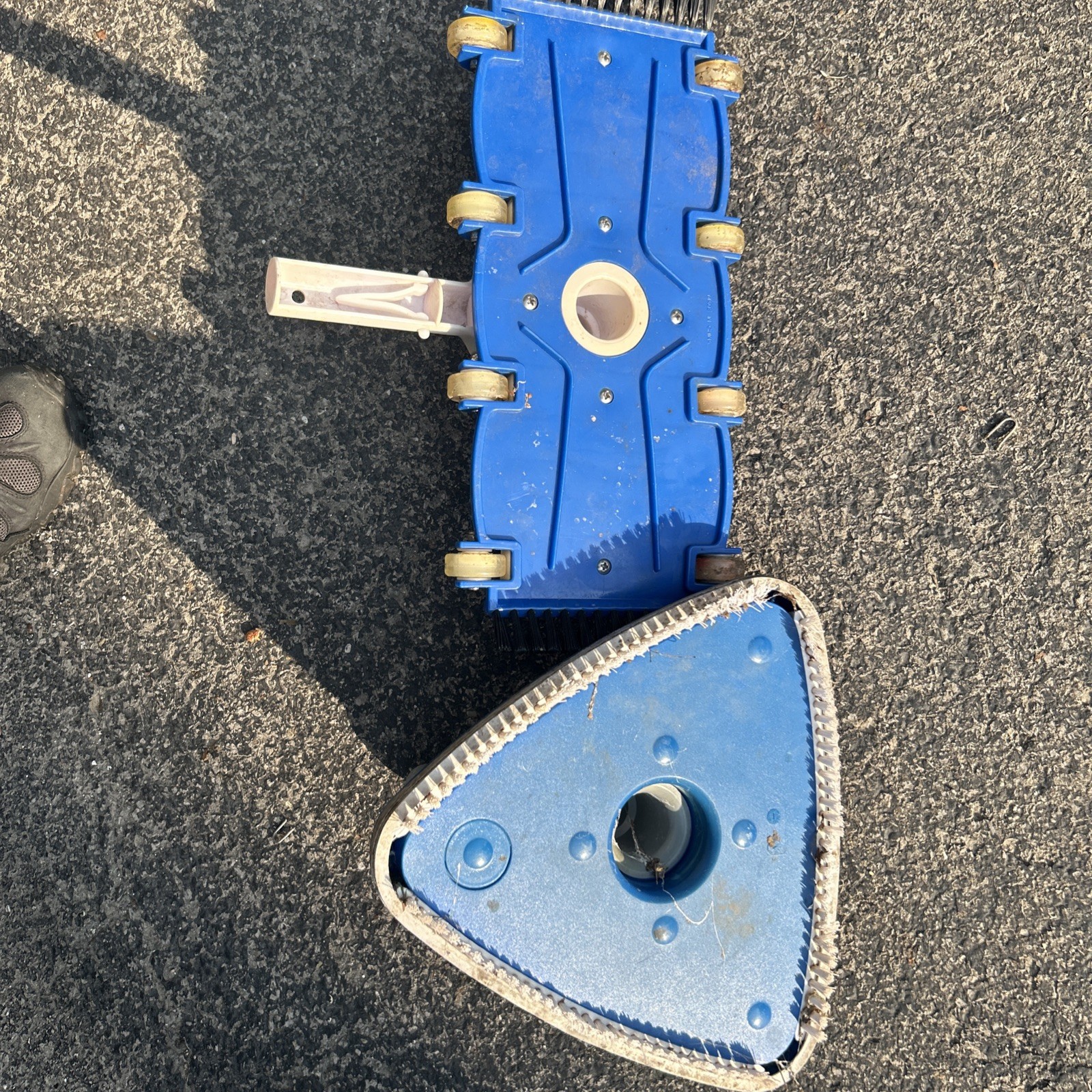 2 Pool Vacuum Heads, 14 Inch Rectangle, 10 Inch Triangle Weighted