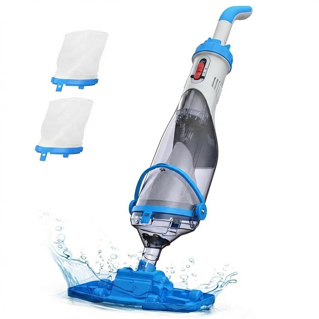 Cordless Pool Vacuum Handheld Rechargeable Pool Vacuum Cleaner 60 Min Runtime