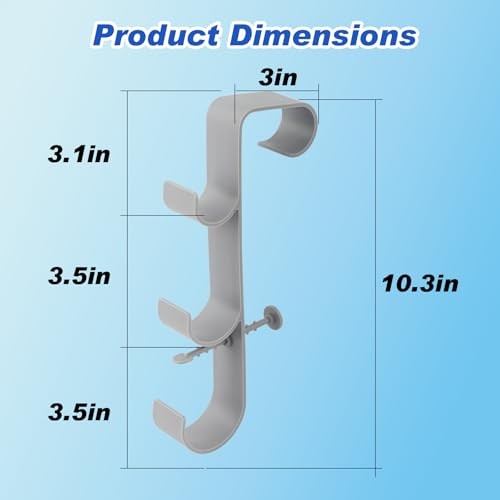 Adjustable 3-Hook Pool Pole Hanger – Above Ground Accessories for Gray
