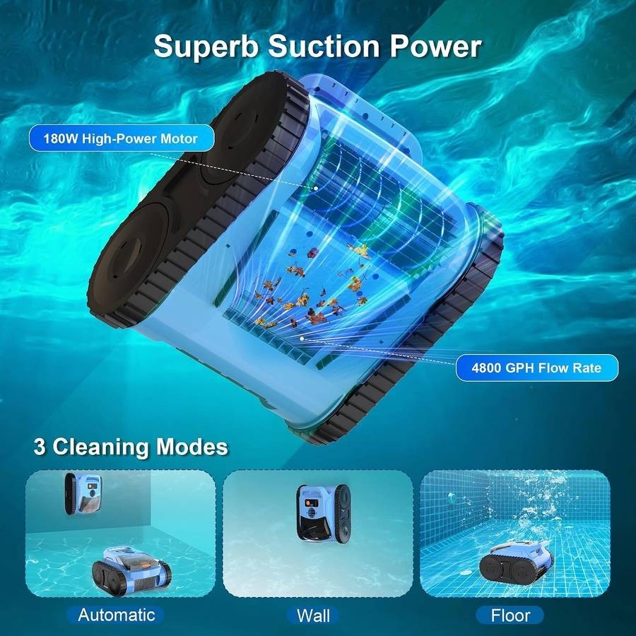 Seauto SAT20PRO Cordless Robotic Pool Vacuum, Pool Cleaner with Sonar Navigation