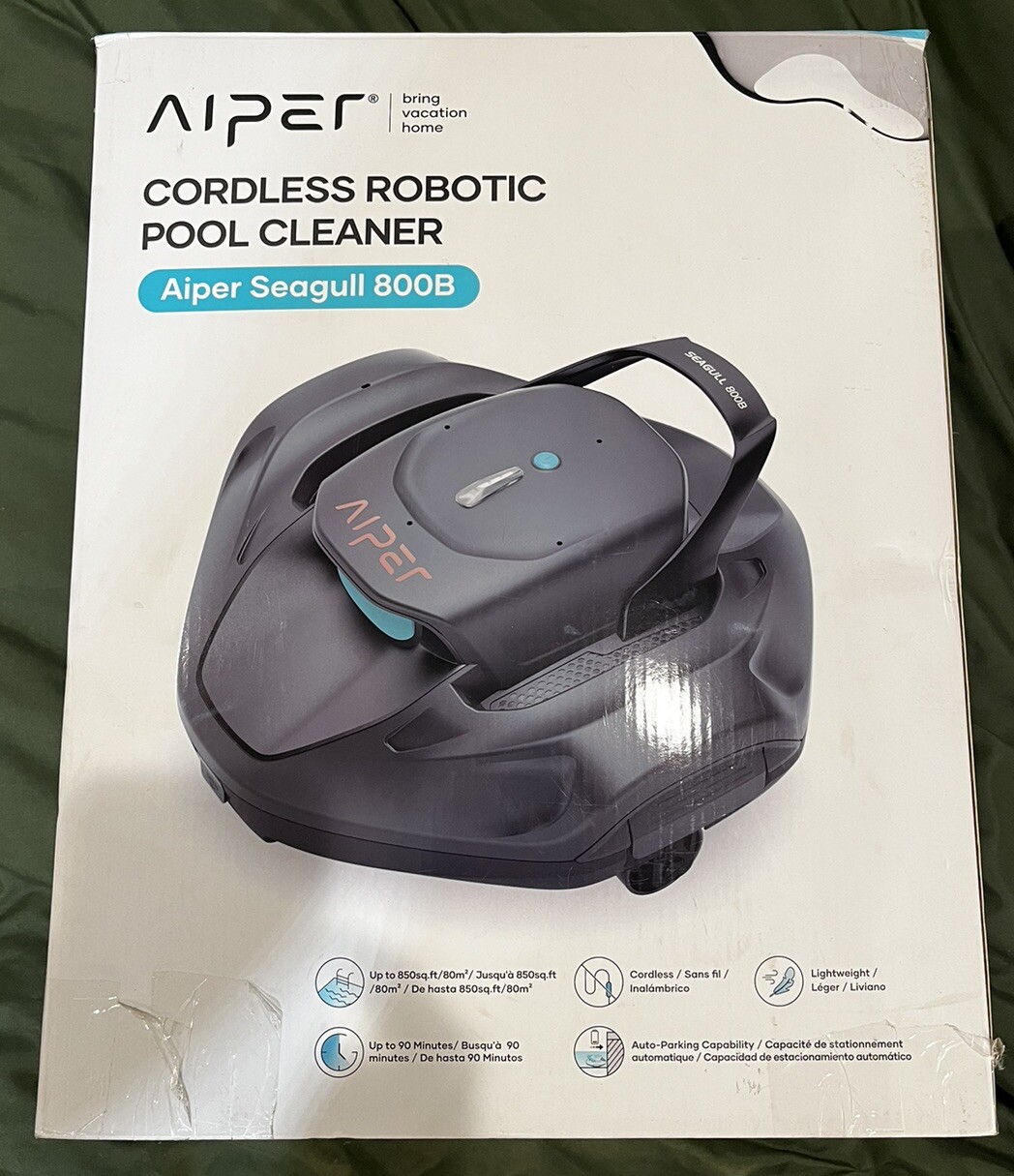 AIPER Seagull 800B Cordless Robotic Pool Cleaner ZT2001 Dark Gray NO CORD