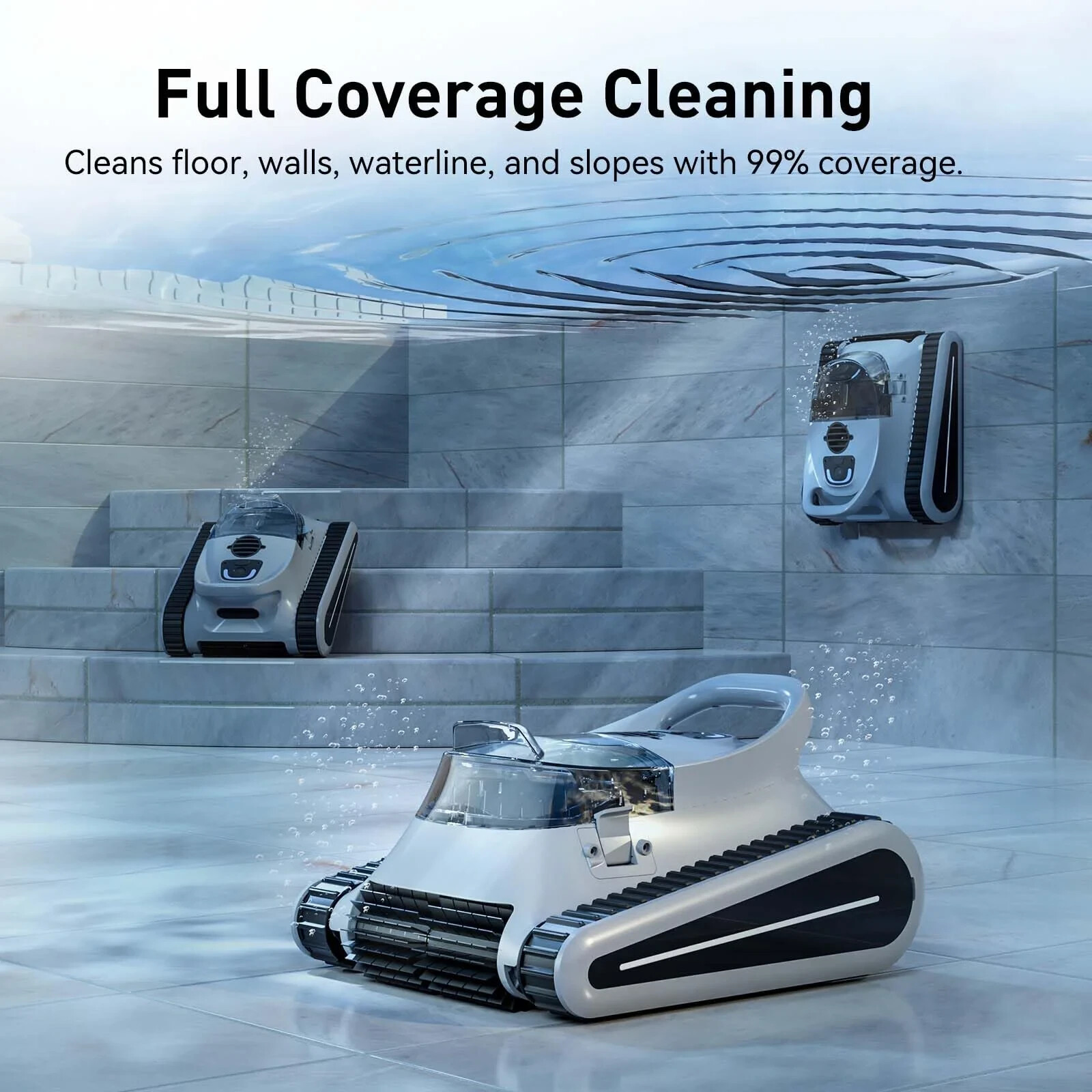 Seauto Crab Robotic Pool Cleaner 2024 – Auto Sonar Smart Floor & Wall Scrubber