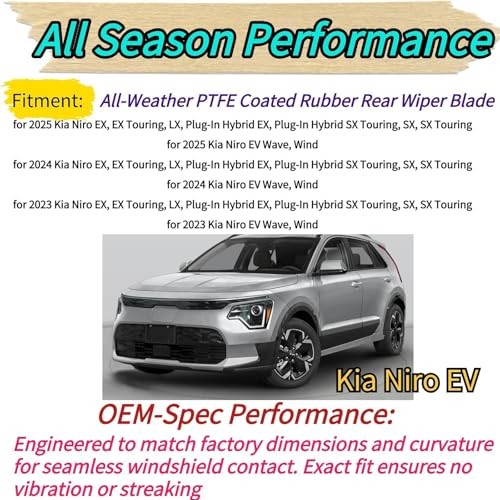 Rear Wiper Blade for Kia Niro & Niro EV 2023-2025 Fit for Hybrid EX Touring SX