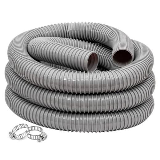 Dust Collection Hose 2 in × 5 ft Heavy Duty Flexible PVC 2in-5ft Gray