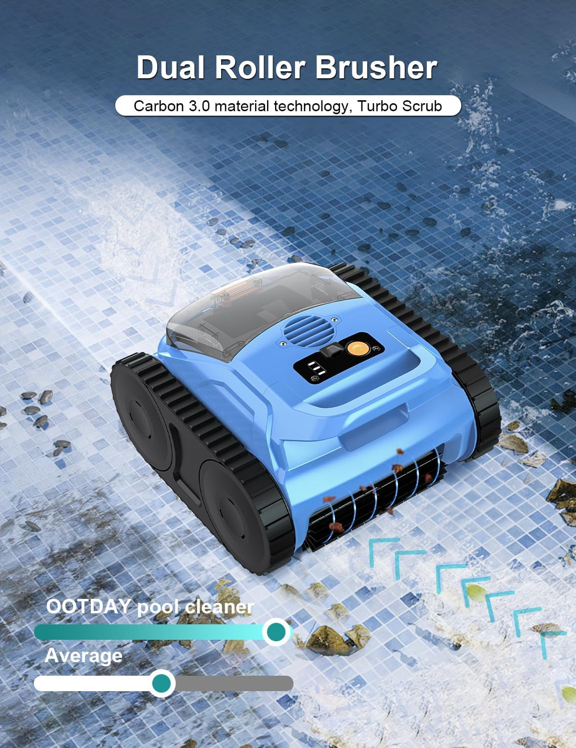 Robotic Pool Cleaner for Inground Pools Floor, Wall and Waterline Cleaning