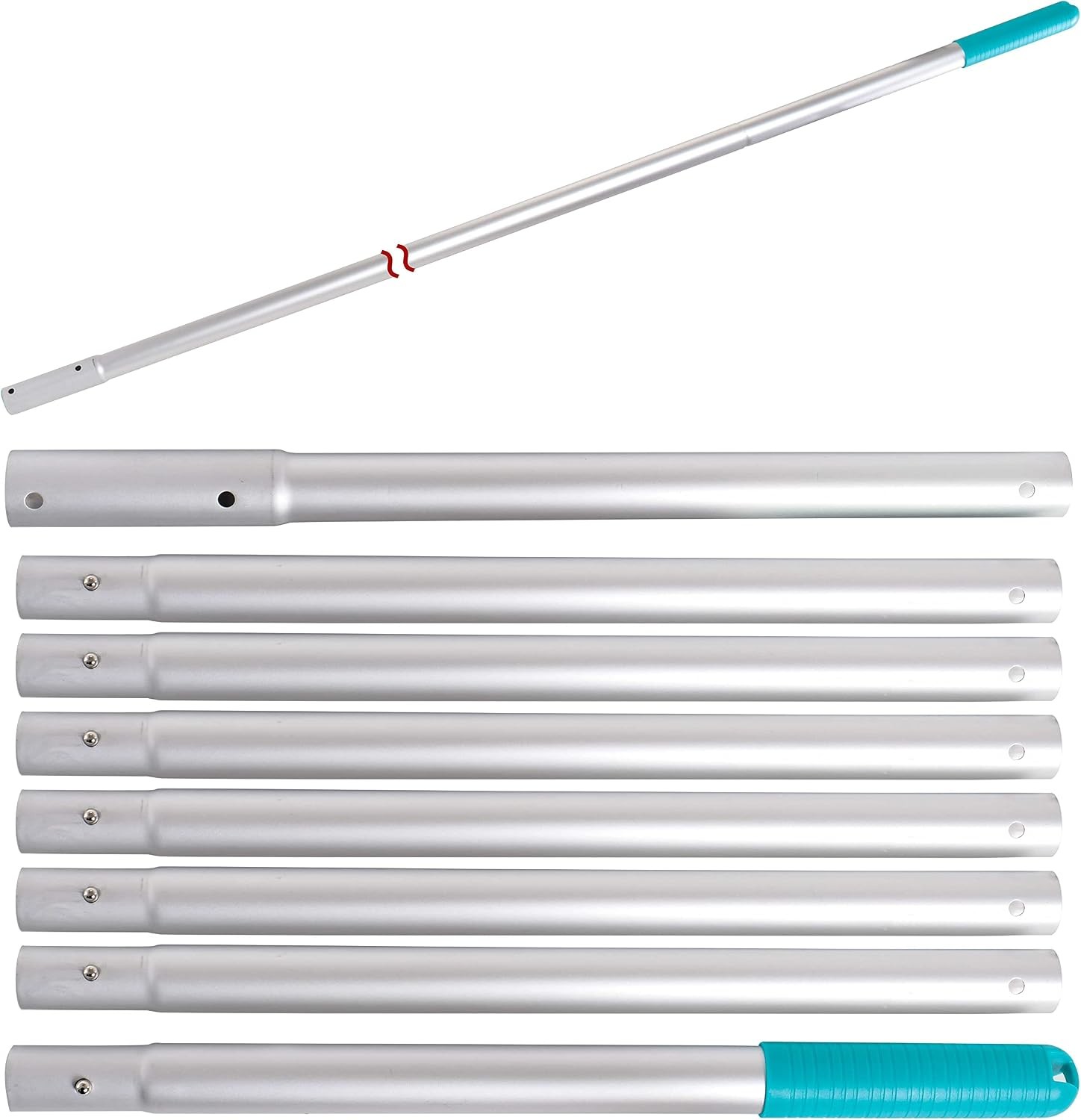 10.5 Ft Telescopic Pool Pole Aluminum Adjustable Skimmer Net Vacuum Handle