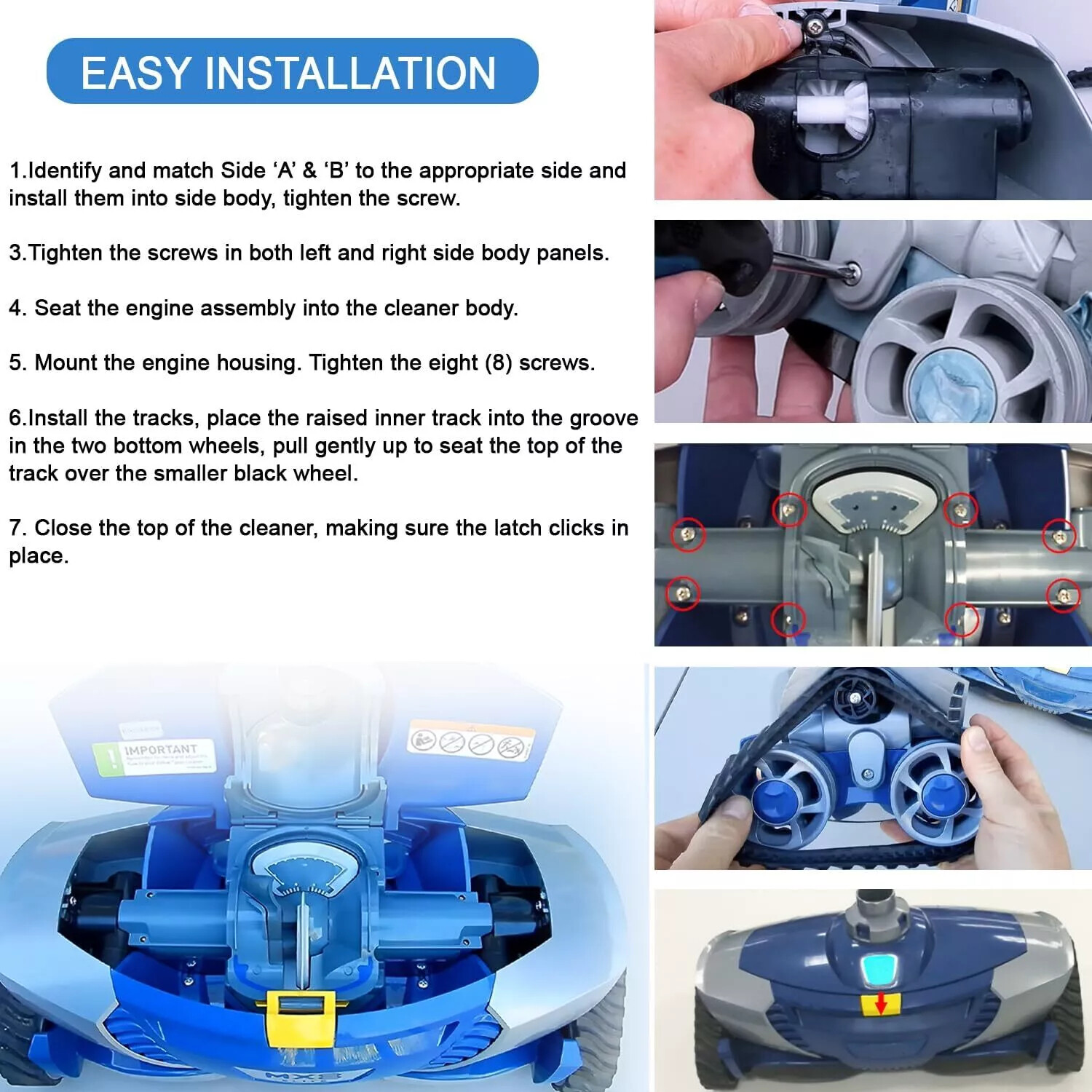 for Zodiac Baracuda MX8,MX6,Elite Pool Cleaner R0524800 R0524700 Device Side A/B