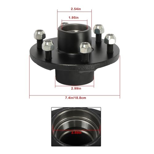 6 on 5.5&Prime; Trailer Hub Kit Replacement for 3500 lbs 84 Spindle with Trailer