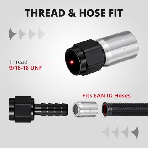 Crimp Swivel Hose End Fitting for CPE Braided Hose 6AN Straight