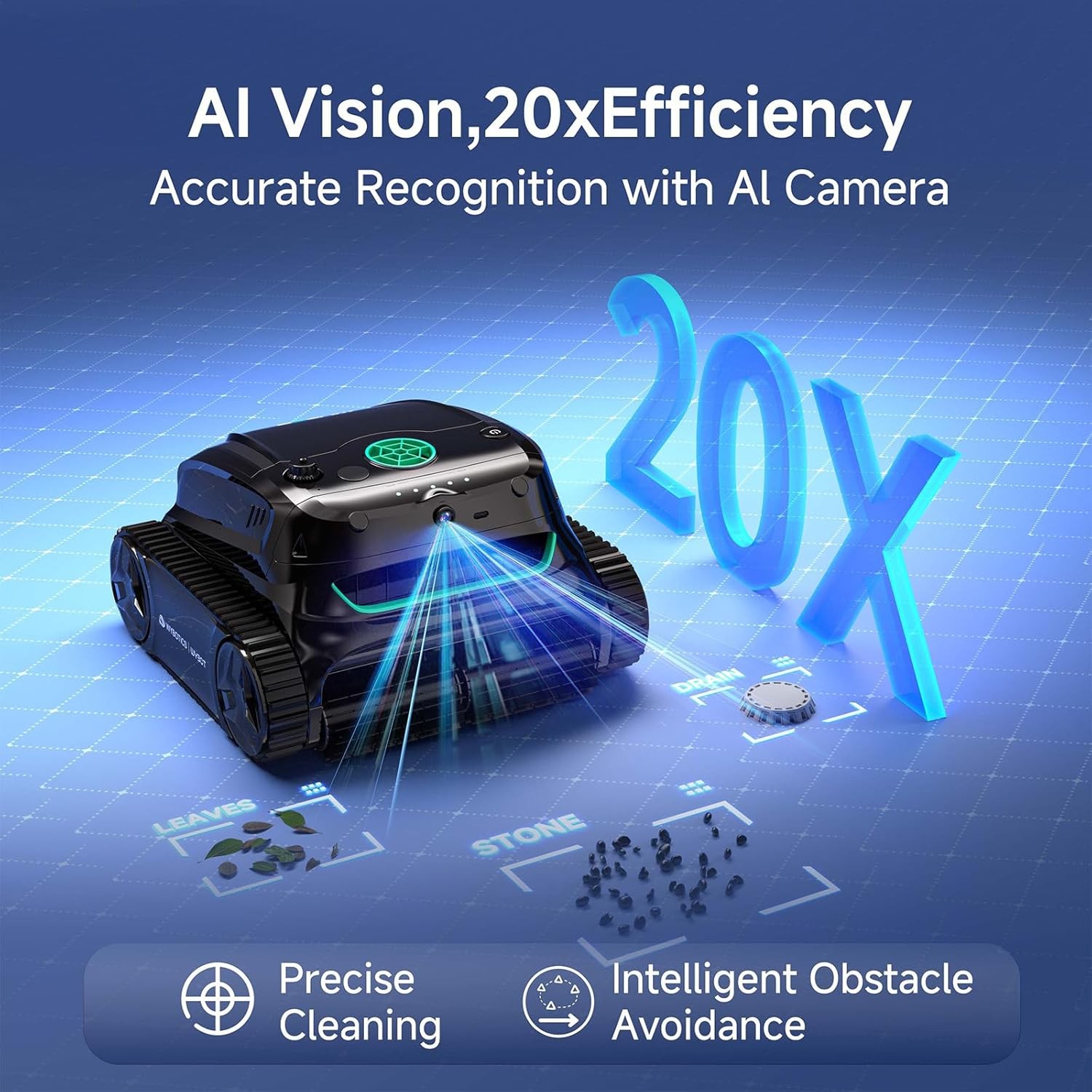WYBOT S2 Vision AI Camera Cordless Pool Cleaners for Inground Pools, 8-in-1 Pool