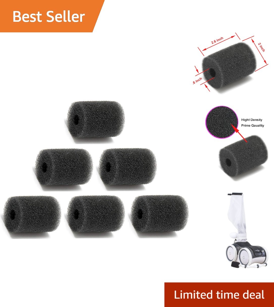 High Density Pool Sweep Hose Scrubber Replacement for Pentair Legend