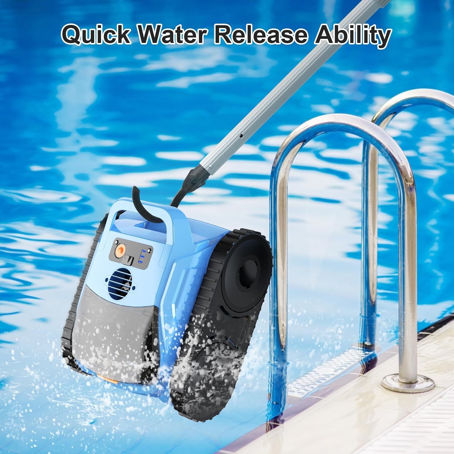 Seauto Cordless Robotic Pool Vacuum Wall-Waterline Pool Cleaner 180min Runtime
