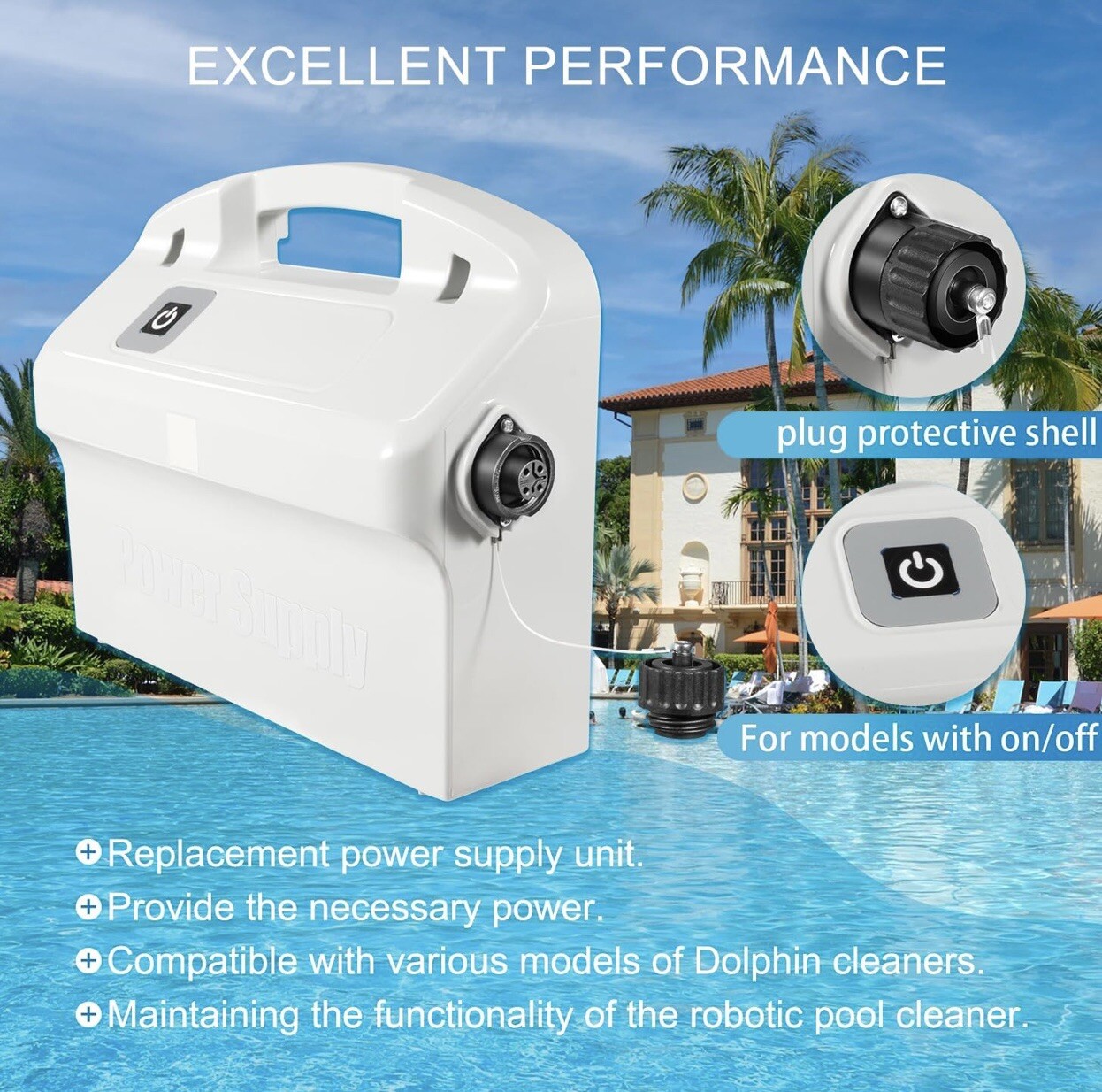 9995678-US-ASSY Power Supply with 58984402L Power Cord for Dolphin Pool Cleaner