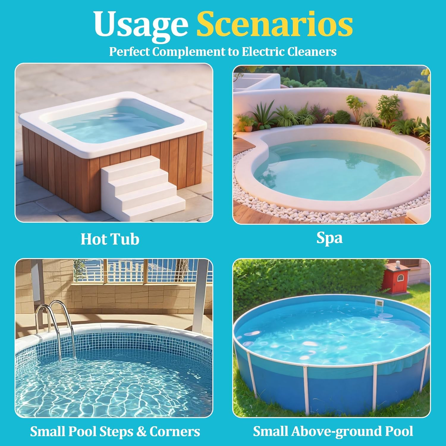 Manual Spa Vacuum for Hot Tub, No Pumping, No Batteries or Electricity, Powered