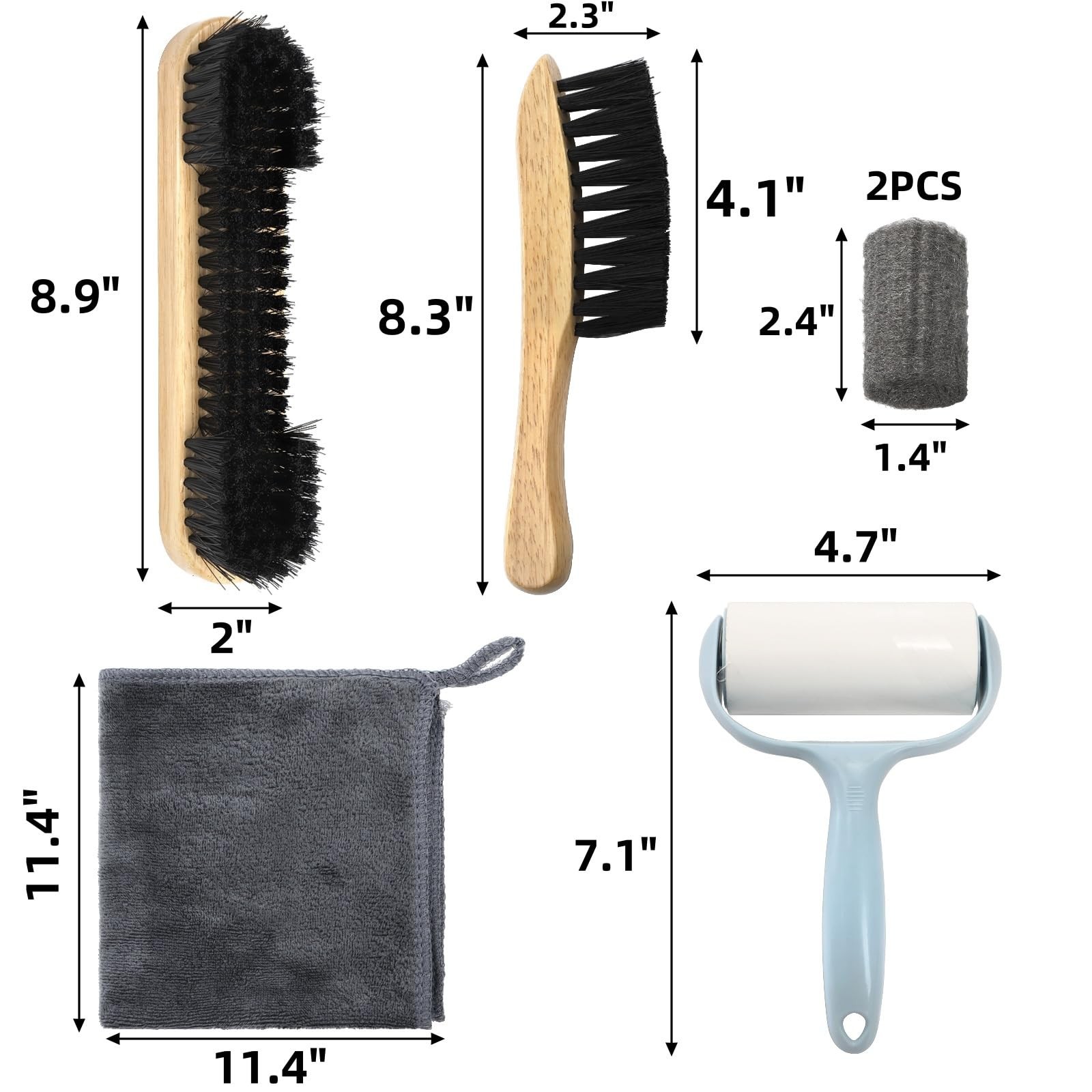 6-Piece Pool Table Brush Set, Billiard Felt Cleaner Kit, Wooden Brushes & Access