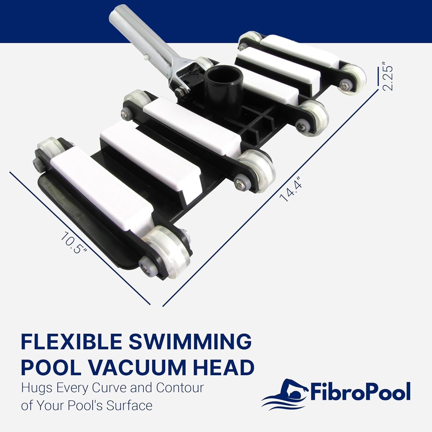 Professional-Grade Flexible Pool Vacuum Head – Extra-Wide, Weighted Design fo…