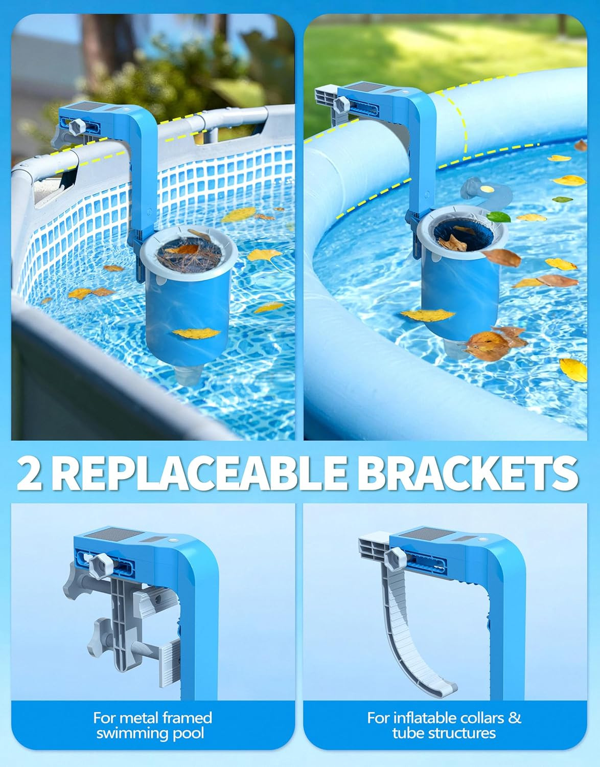 above Ground Pool Skimmer with Solar Digital Thermometer | Wall Mount Surface Sk