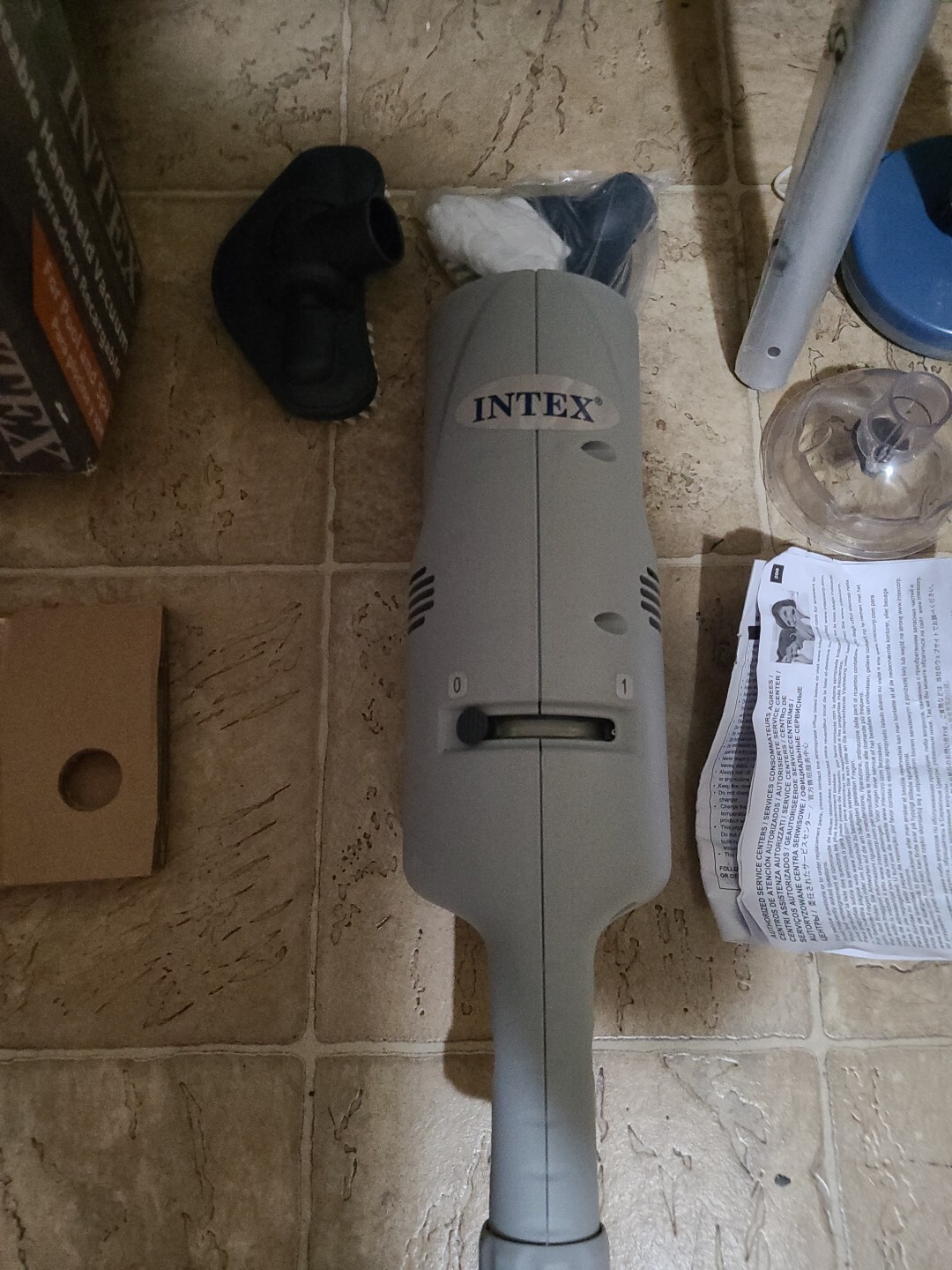 Intex Rechargeable Handheld Above Pool Vacuum Cleaner W/ 2 Cans Of Tablets