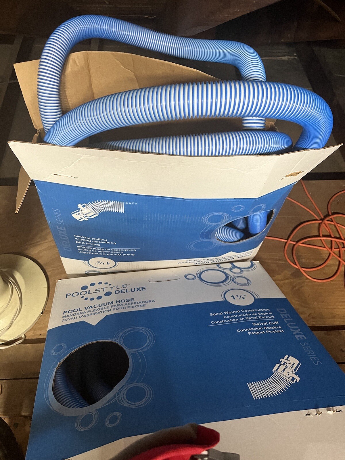 TWO Pool Style Deluxe Pool Vacuum Hose PSL-40-8225 1-1/2&Prime; x 25&prime; Swivel Cuff