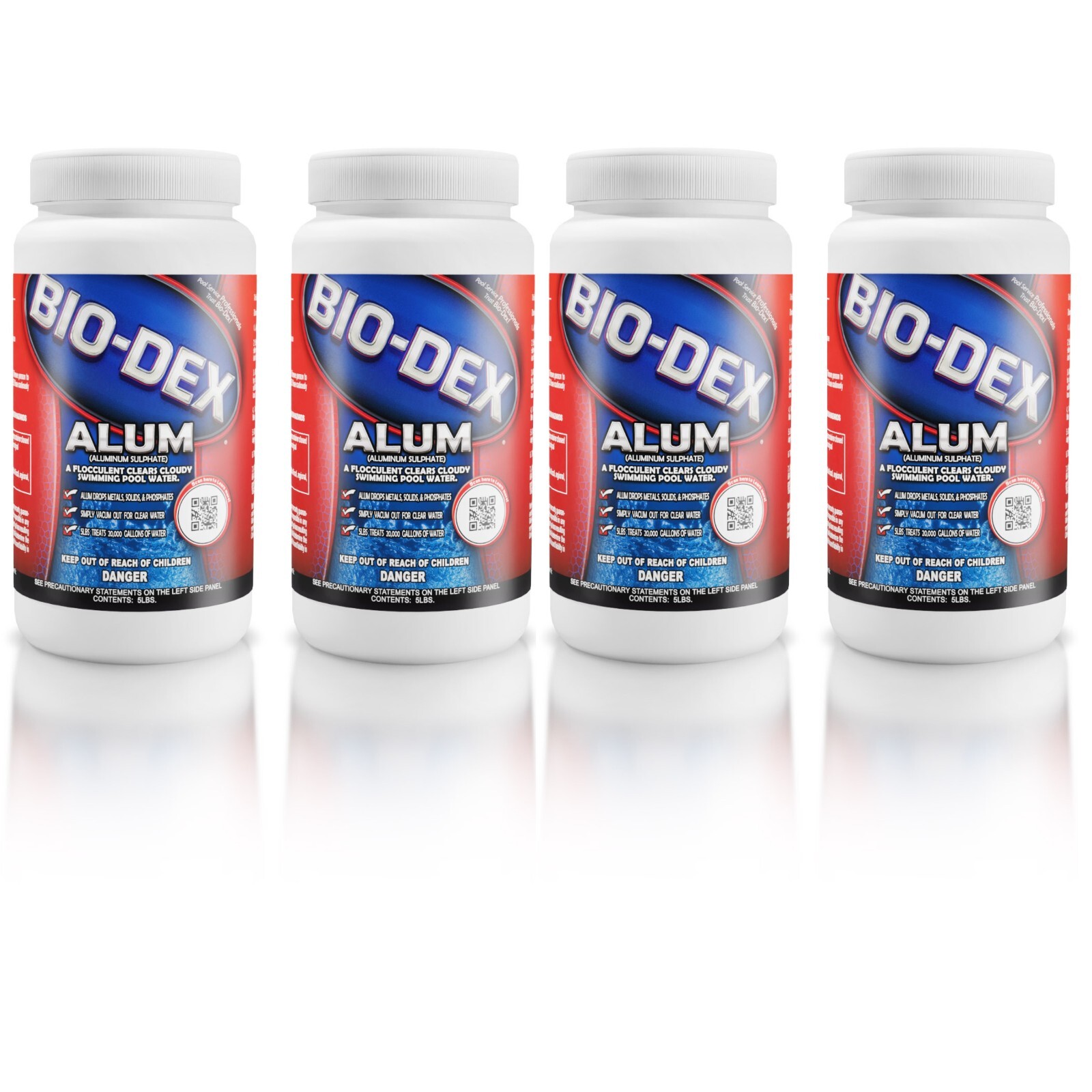 Bio-Dex Alum Flocculent Clarifier | 5 lbs | AL125 (4 Pack)