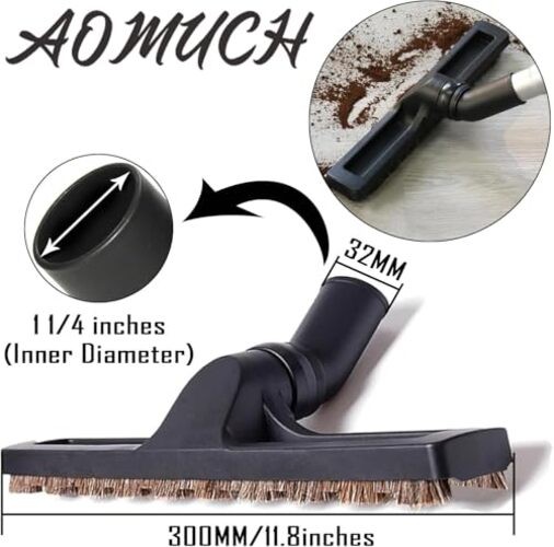 12&Prime; Universal Vacuum Cleaner Attachment 360° Swivel Floor Brush Tool 1.25&Prime;