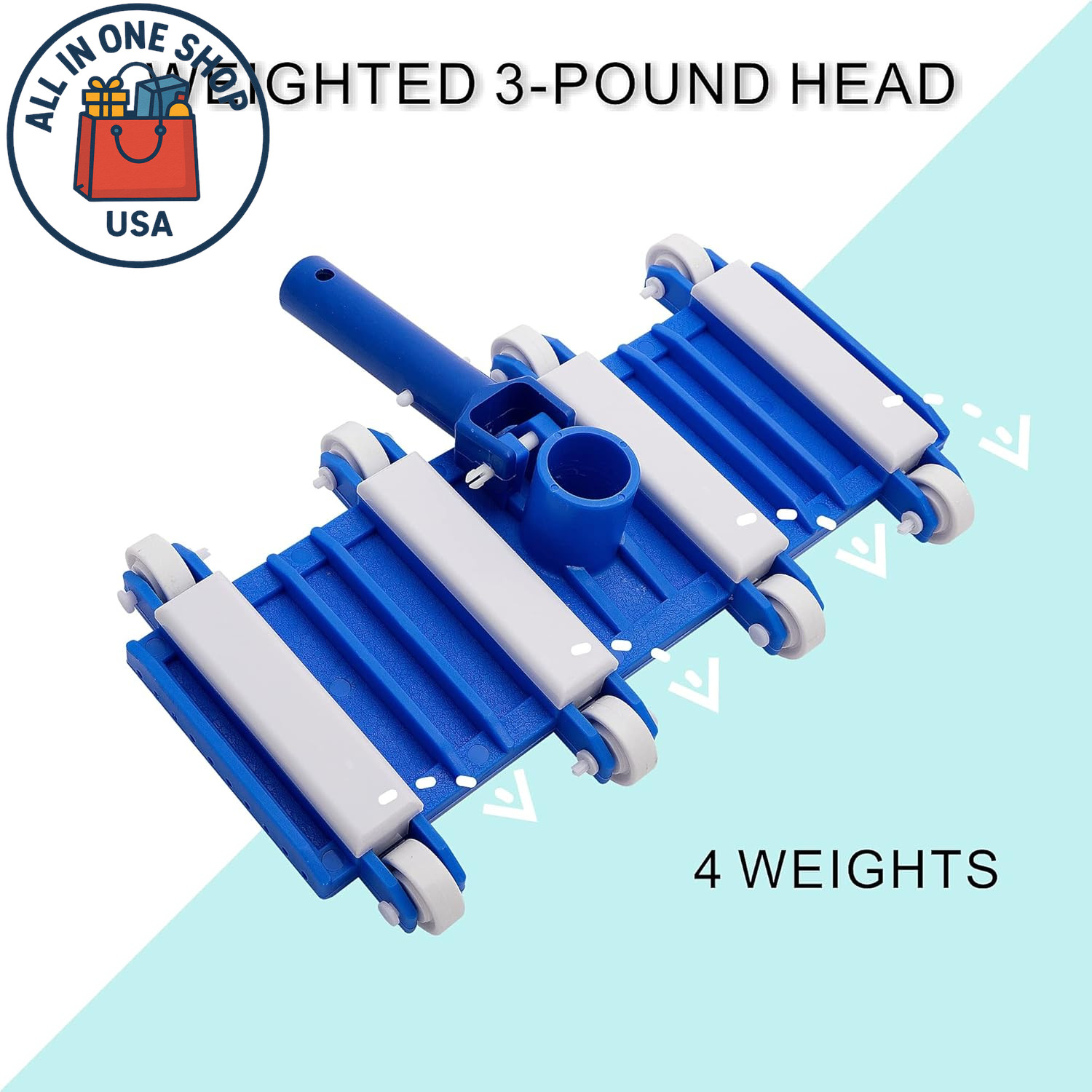14&Prime; Heavy Duty Pool Vacuum Head with Wheels for Above & Inground Pools