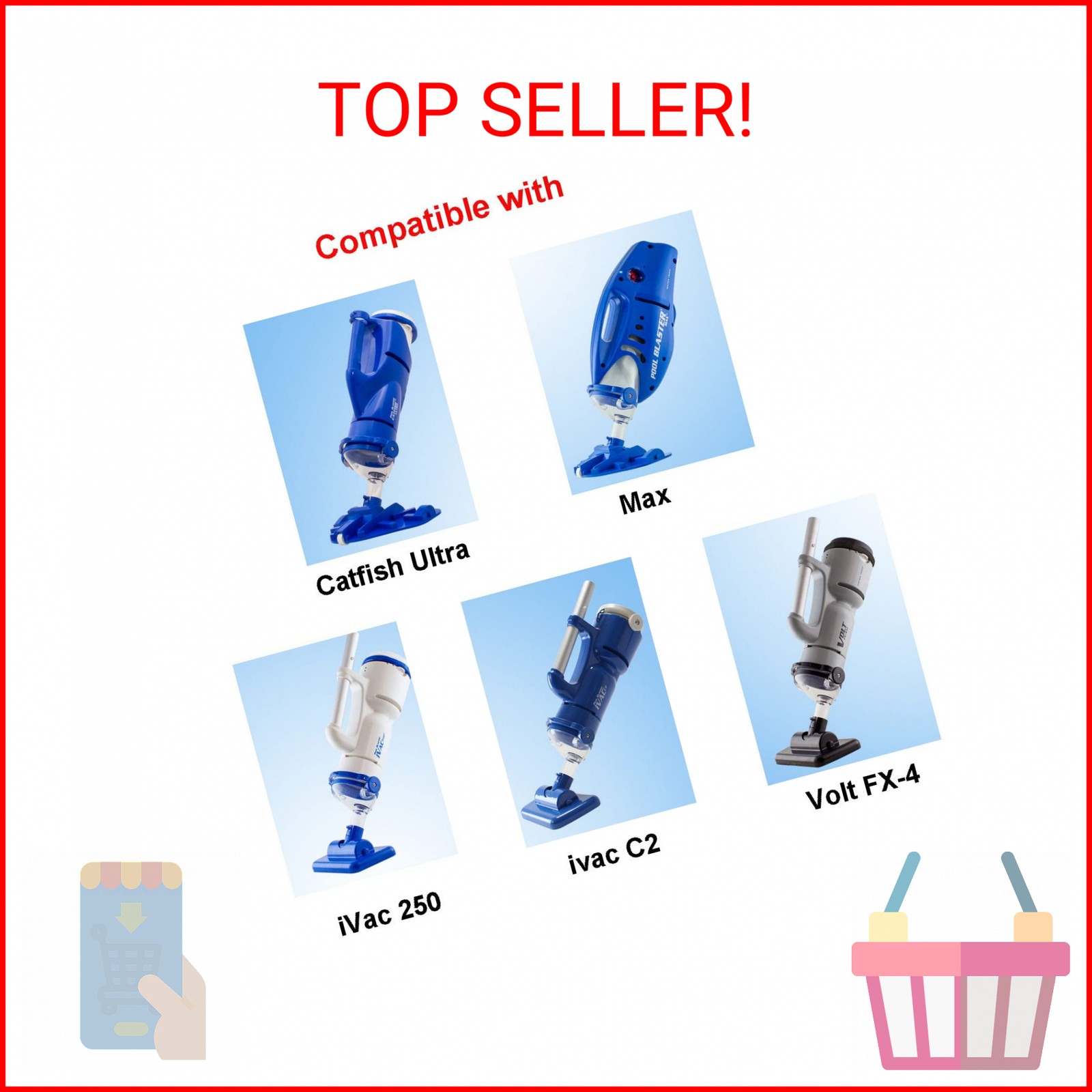 ATIE Handheld Pool Vacuum Cleaner Sand & Silt Filter Bag – Compatible with Pool