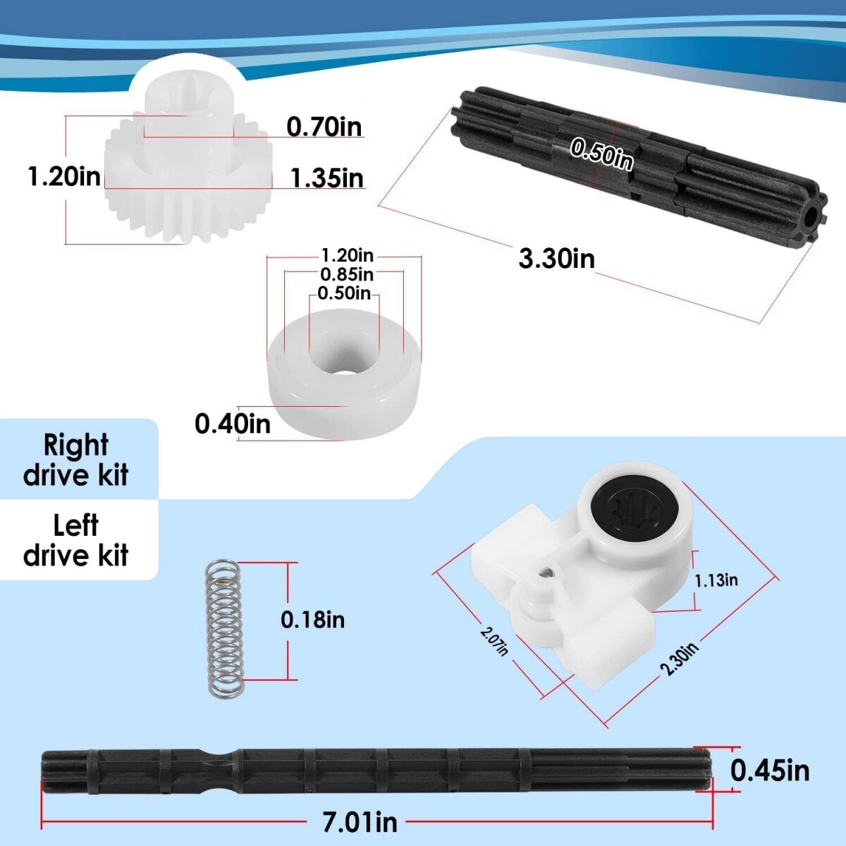 360289 Left Drive + 360290 Right Drive Kit for Kreepy Krauly Warrior Rebel Pool
