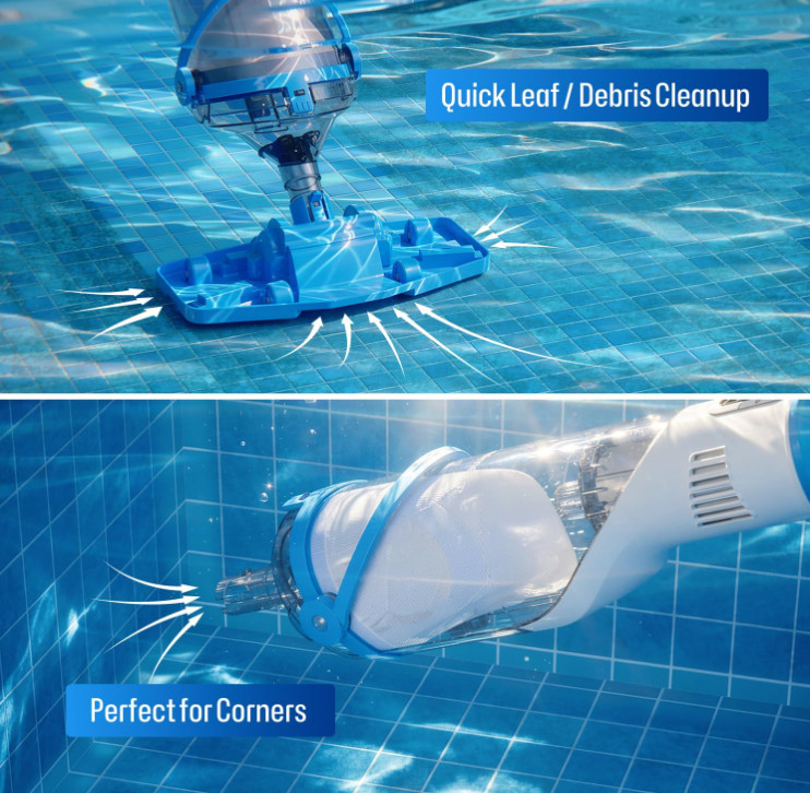 Aspiradora Inalámbrica para Piscina con Pértiga y Succión de 19 GPM, Nuevo