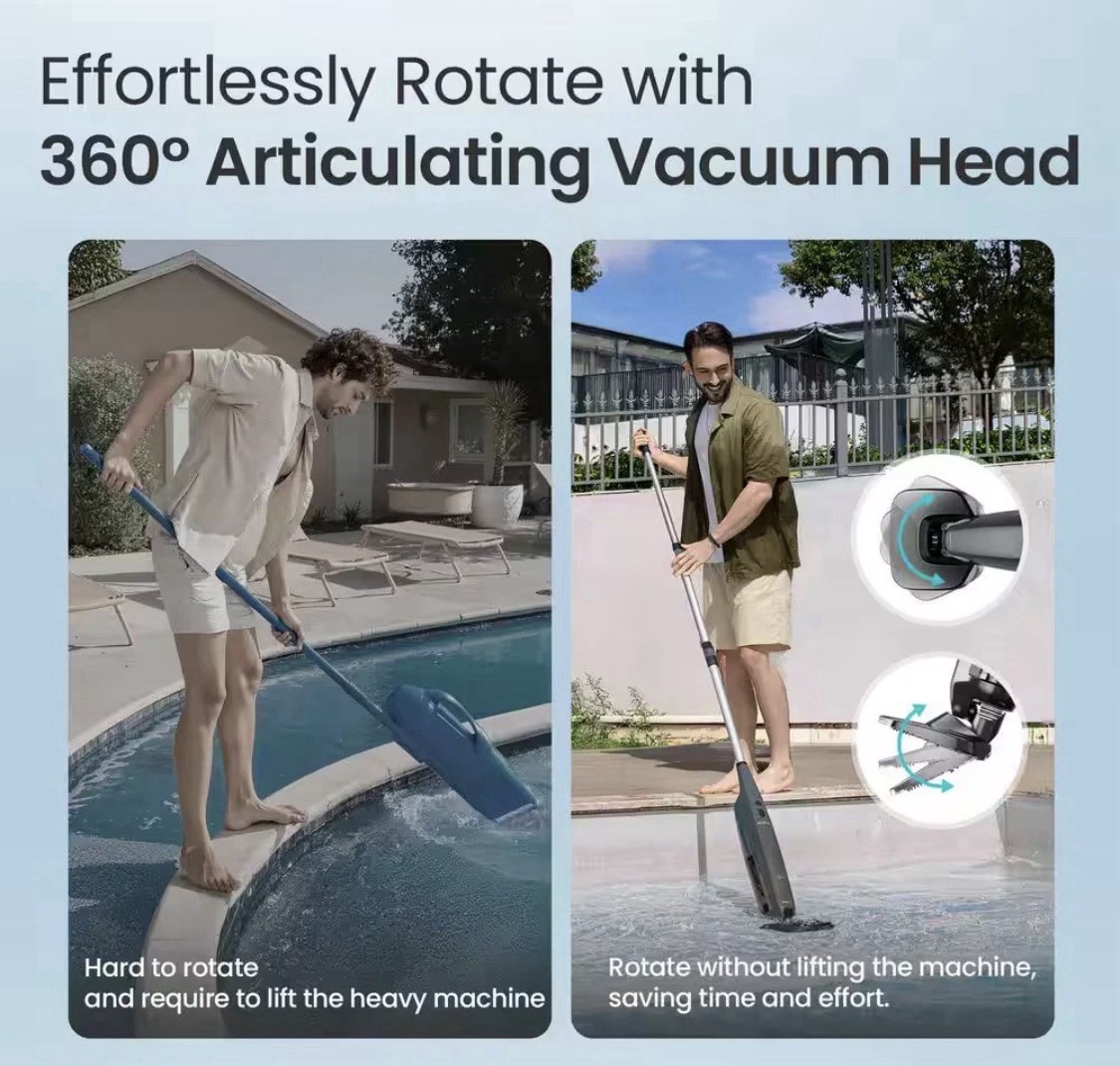 Pilot X1 Handheld Pool Vacuum for In/Above-Ground Pool Surface-Gray