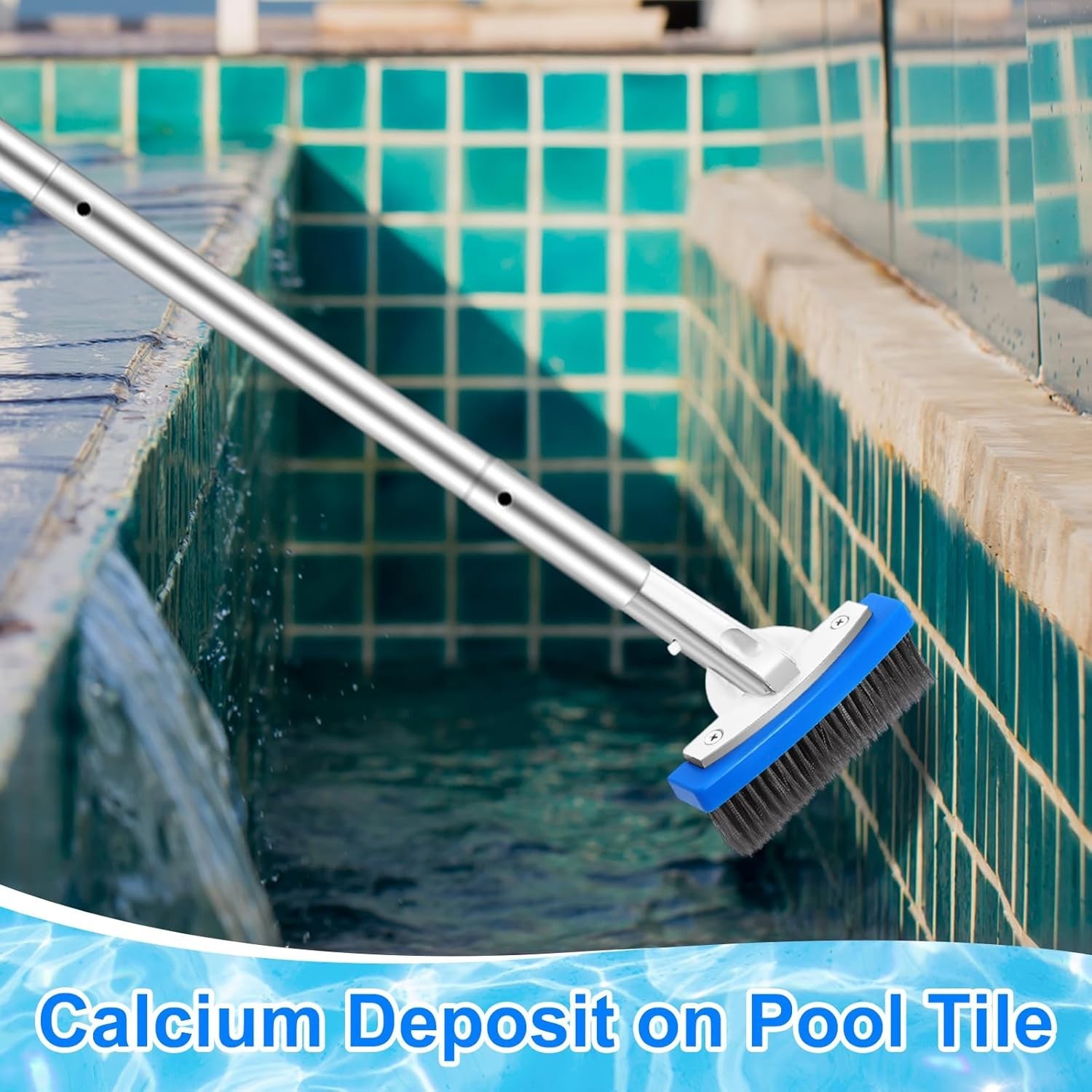 5-Piece Pool Cleaning Kit with Stainless Steel Brush, Pumice Stones, Scrub Br…