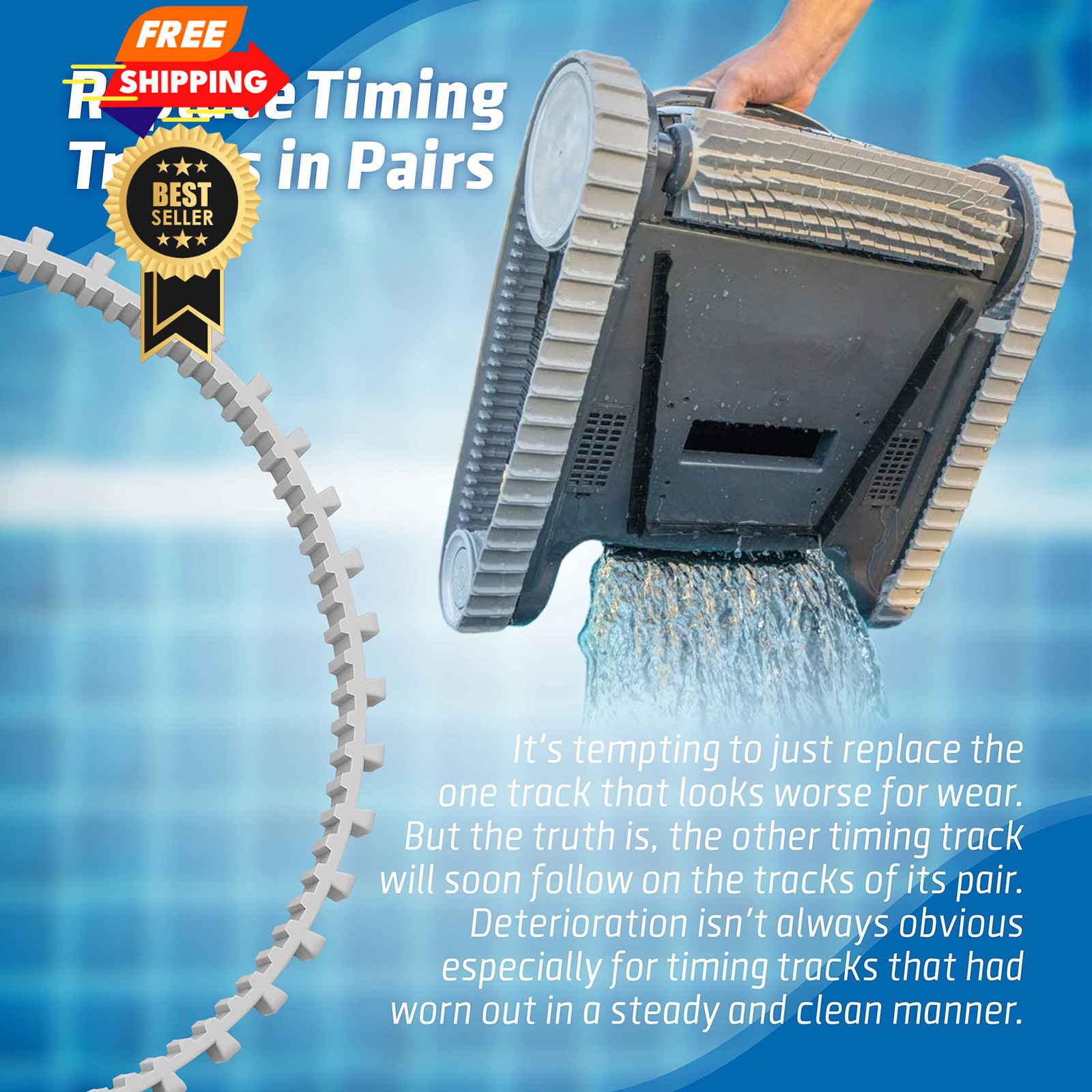 (2-Pack) Calvana Gray Pool Cleaner Timing Tracks, Compatible 9985006-R2,