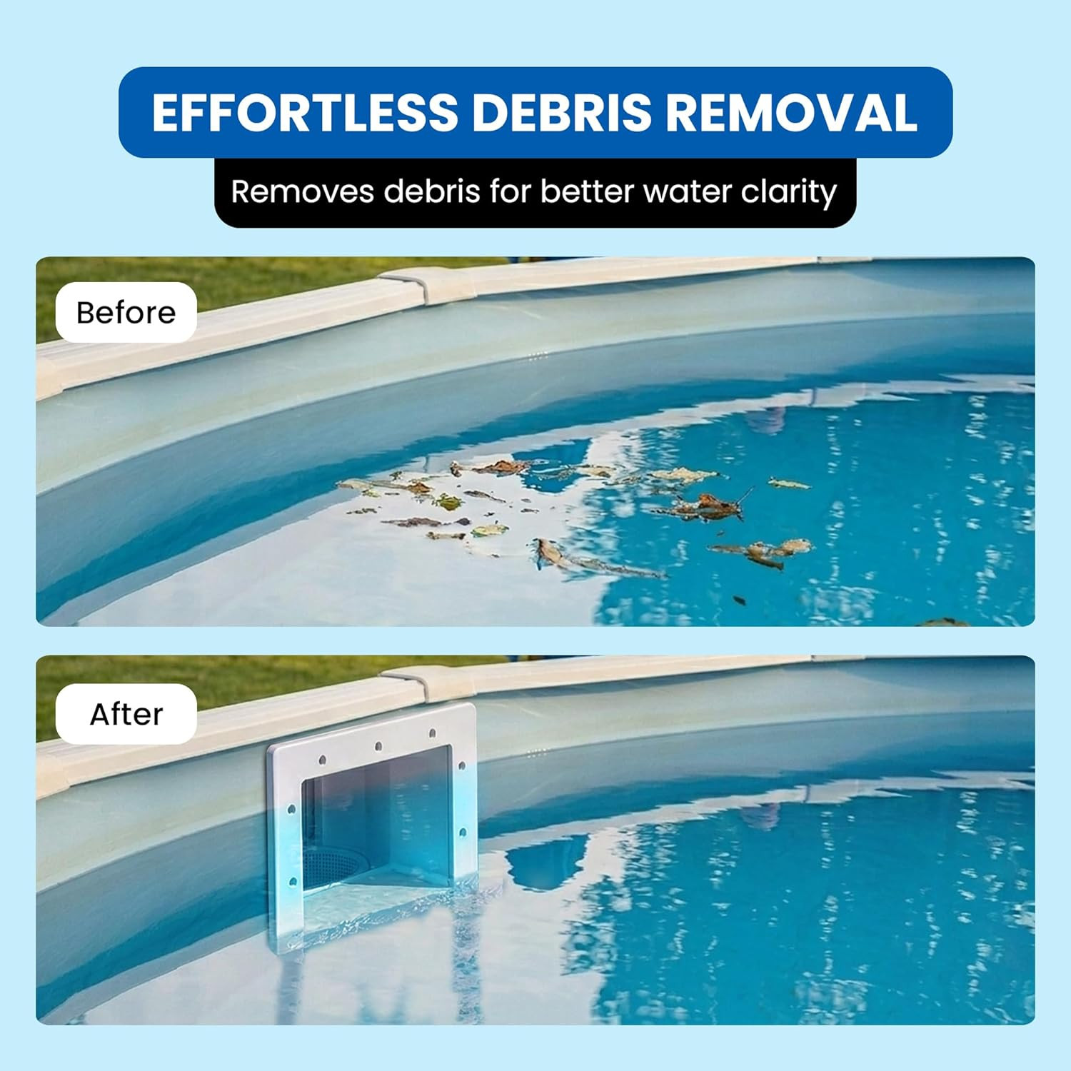 above Ground Pool Skimmer – Made in USA, Square Mouth Thru-The-Wall Skimmer & Ac