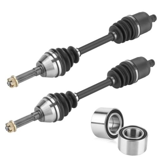 2pcs Front/Left/Right CV Axles & Wheel Bearing Kit for 2*Front Axles + Bearings