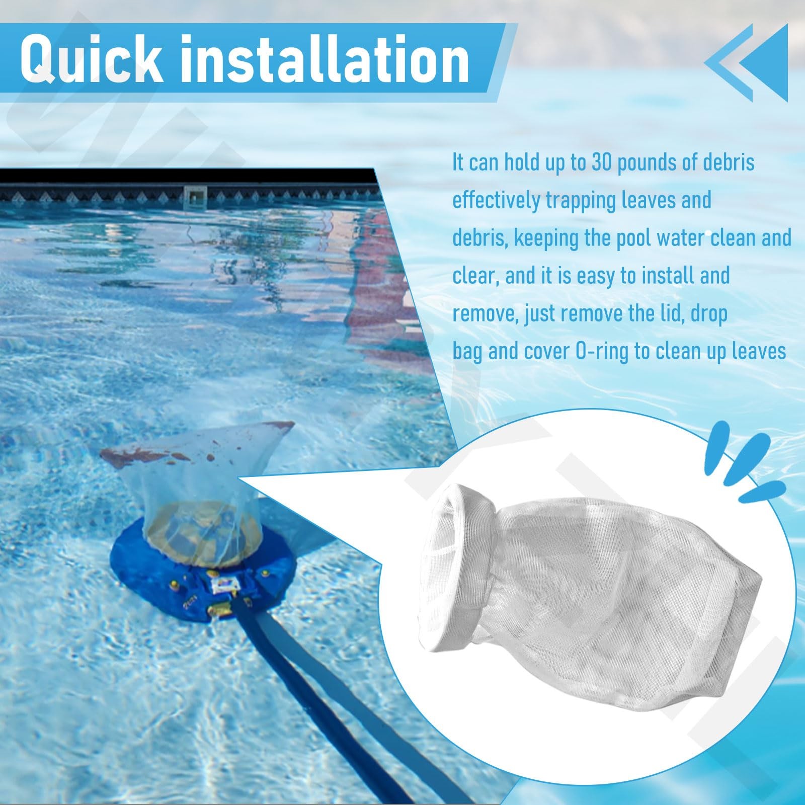 AXW538 Pool Cleaner Pool Leaf Canister Permanent Bag for Hayward Pool Leaf Ca…