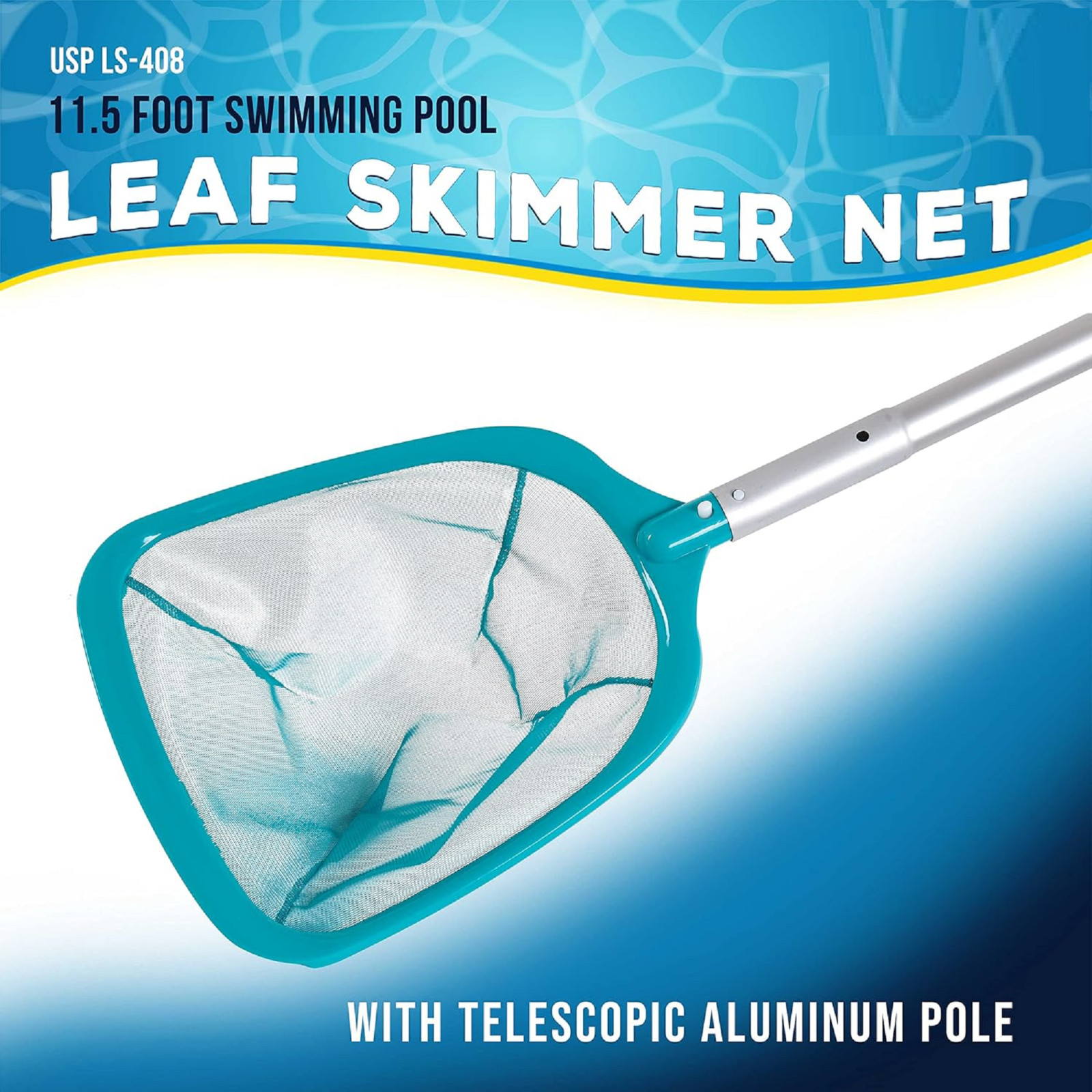 Pool Skimmer Net 11.5ft with Aluminum Telescopic Pole & Ultra-Fine Mesh