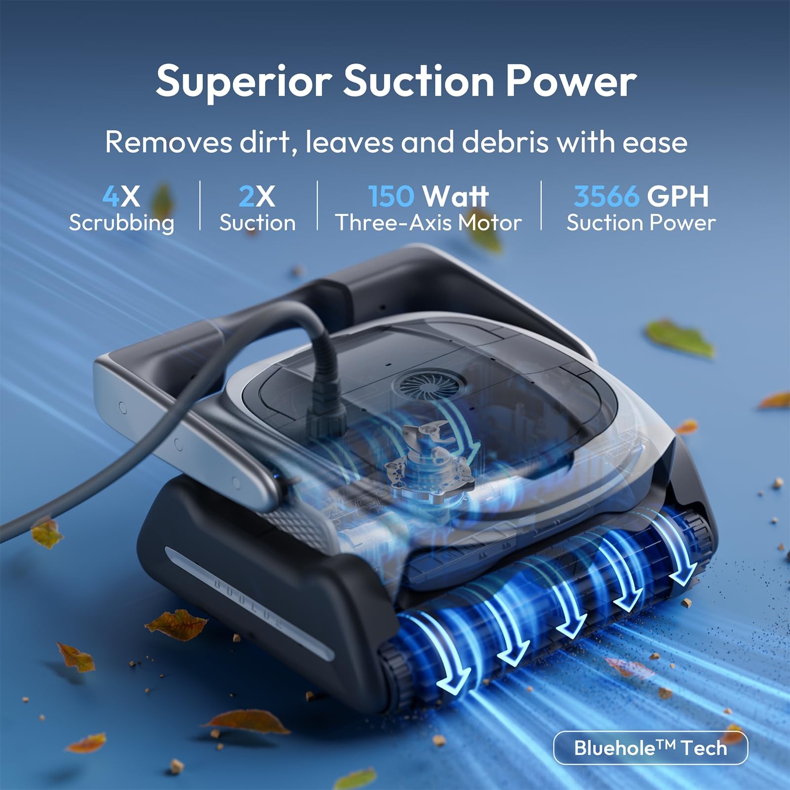 (2026 New) BUBLUE Bubot 800P Gen2 Robotic Pool Cleaner Pool Vacuum for Inground