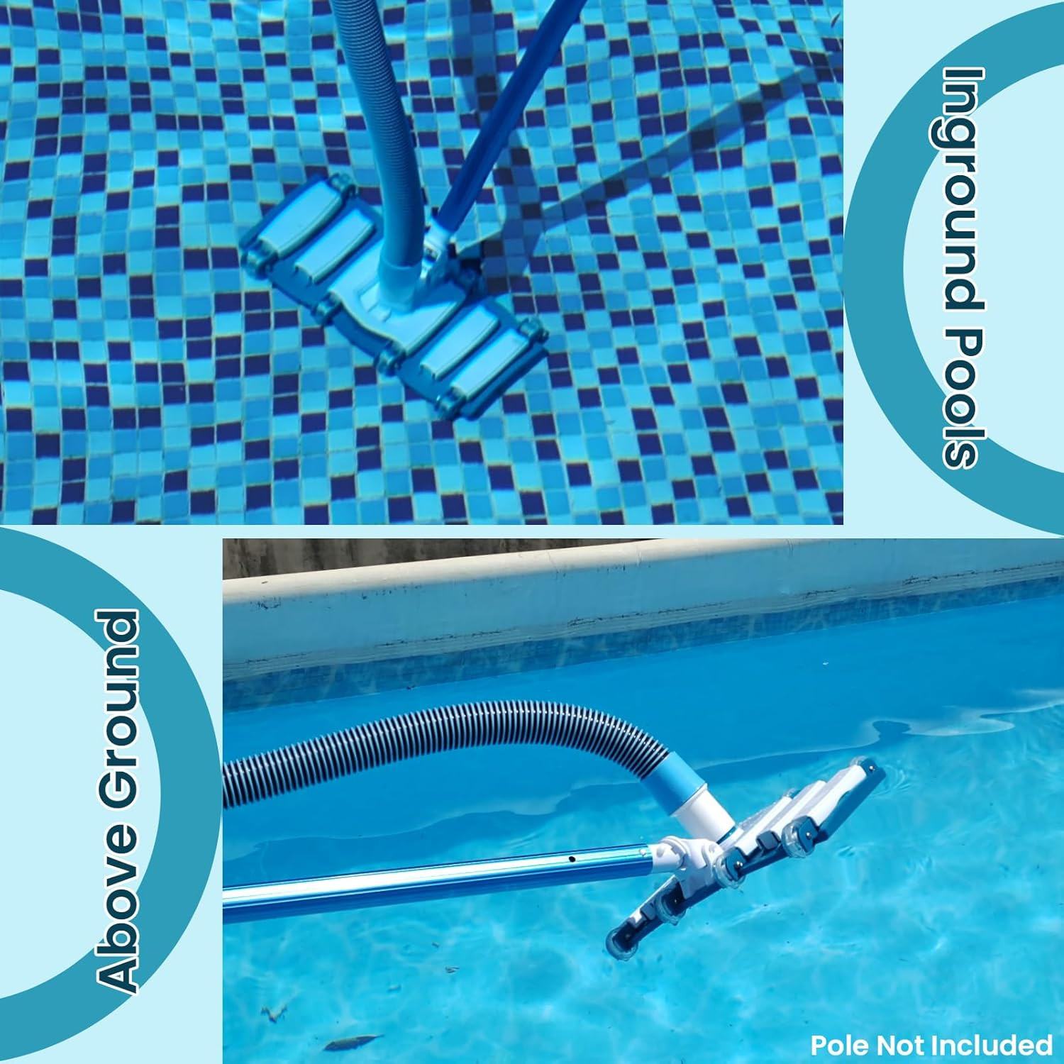 40ft Premium Pool Vacuum Hose & Weighted Head for Above/Inground Pools