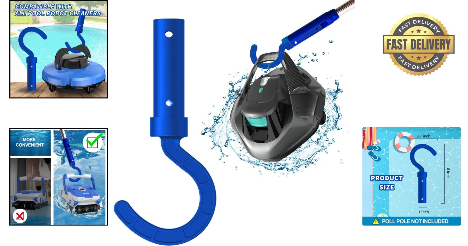 All-in-One Hook for Robotic Pool Cleaners – Perfect for Cordless, Above Ground