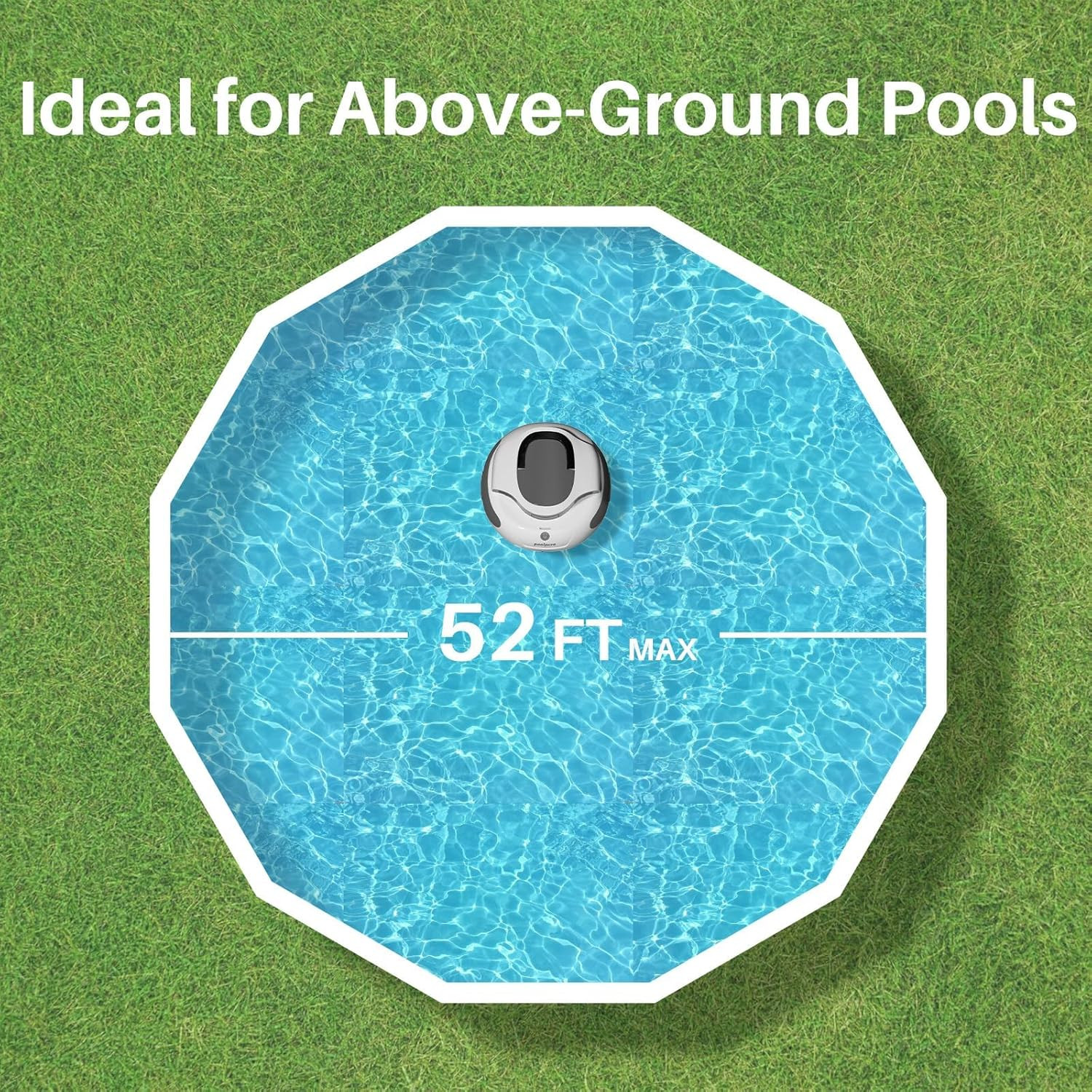 Pool Cleaner, 5000Mah Battery, 100 Minutes Runtime, 1000 Sq Ft Coverage, Automat
