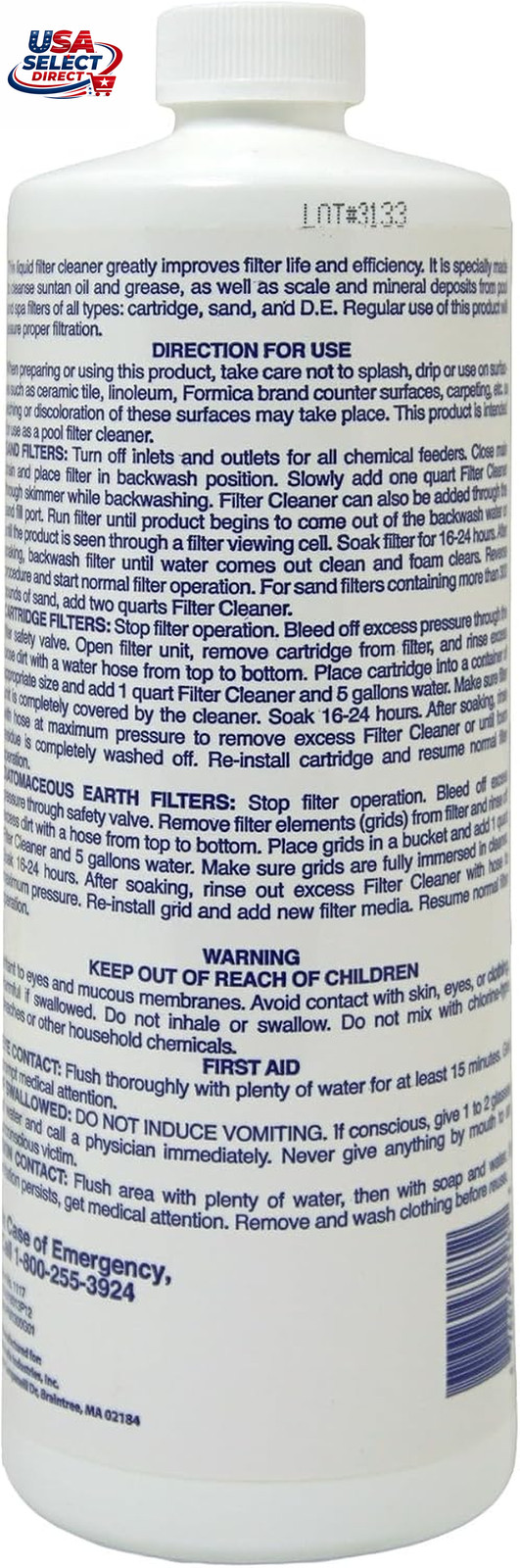 1-Quart 2-Pack Concentrated Pool Filter Cleaner Made in USA