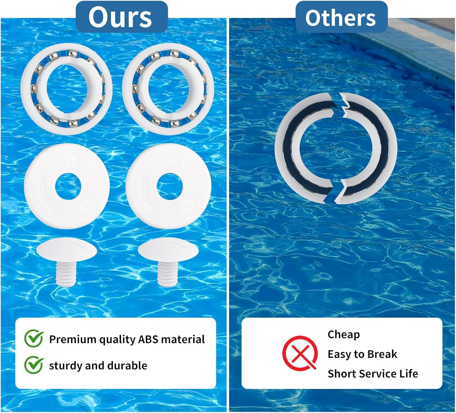 16PCS Rebuild Kit for Polaris 280/180 Pool Cleaner, Bearings, Screws, Washers